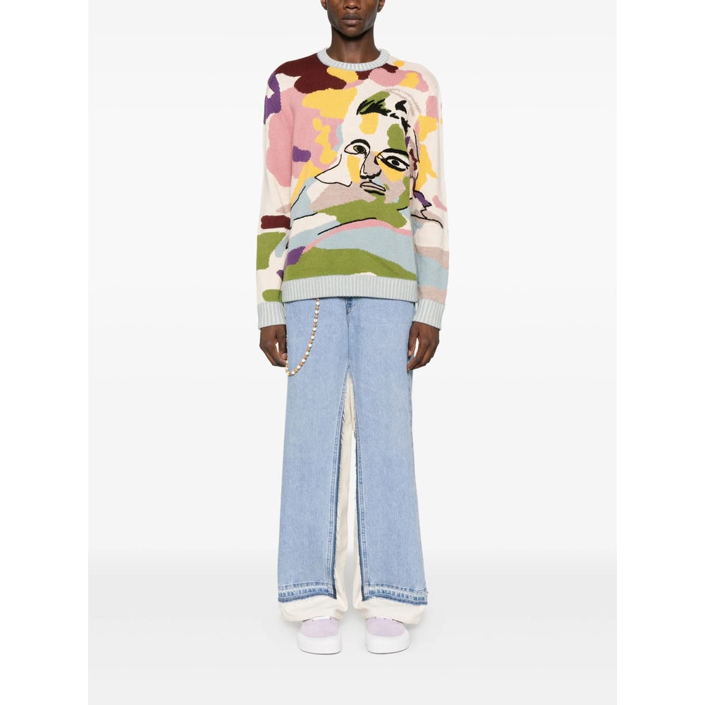 Kidsuper Mens Multi Jacquard Knitted Jumper In Green