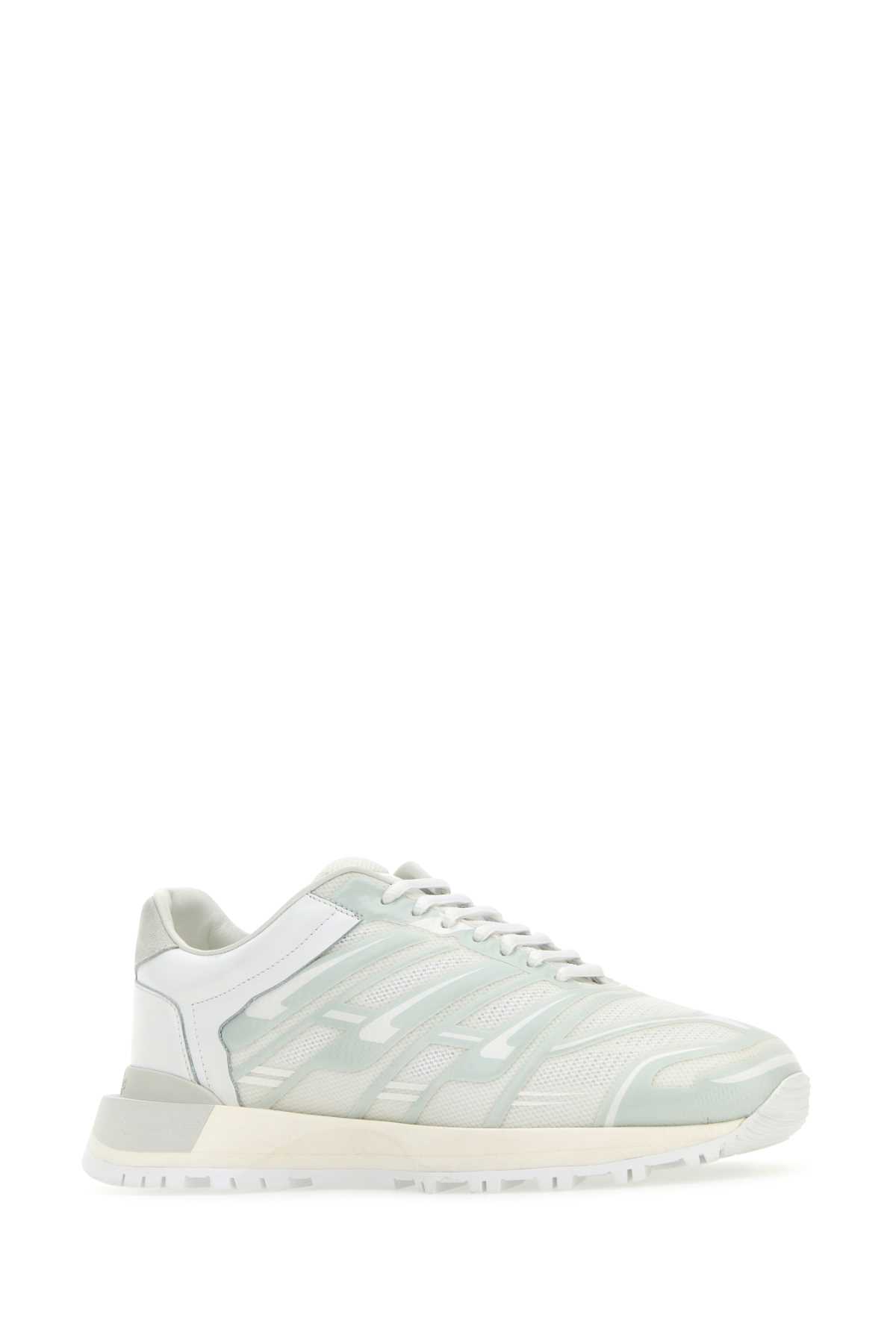 Shop Maison Margiela White Mesh And Rubber 50-50 Sneakers In Whitemix