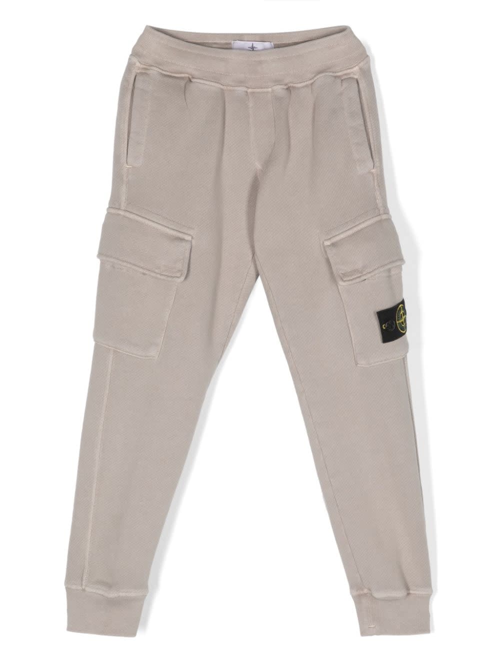 Shop Stone Island Junior Pants In Dove Grey