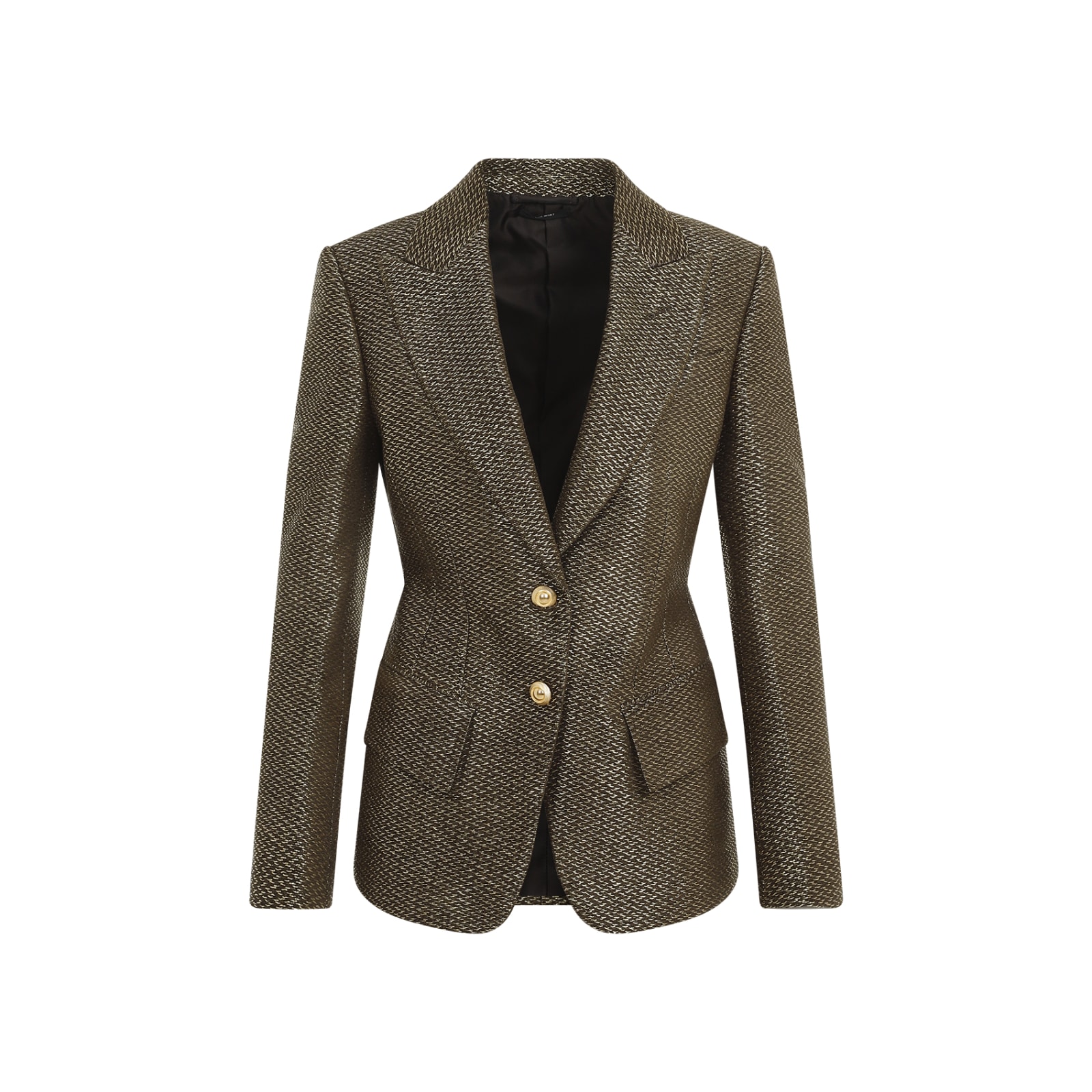 Shop Tom Ford Boucle Single Breasted Jacket In Zoliv Multi Olive