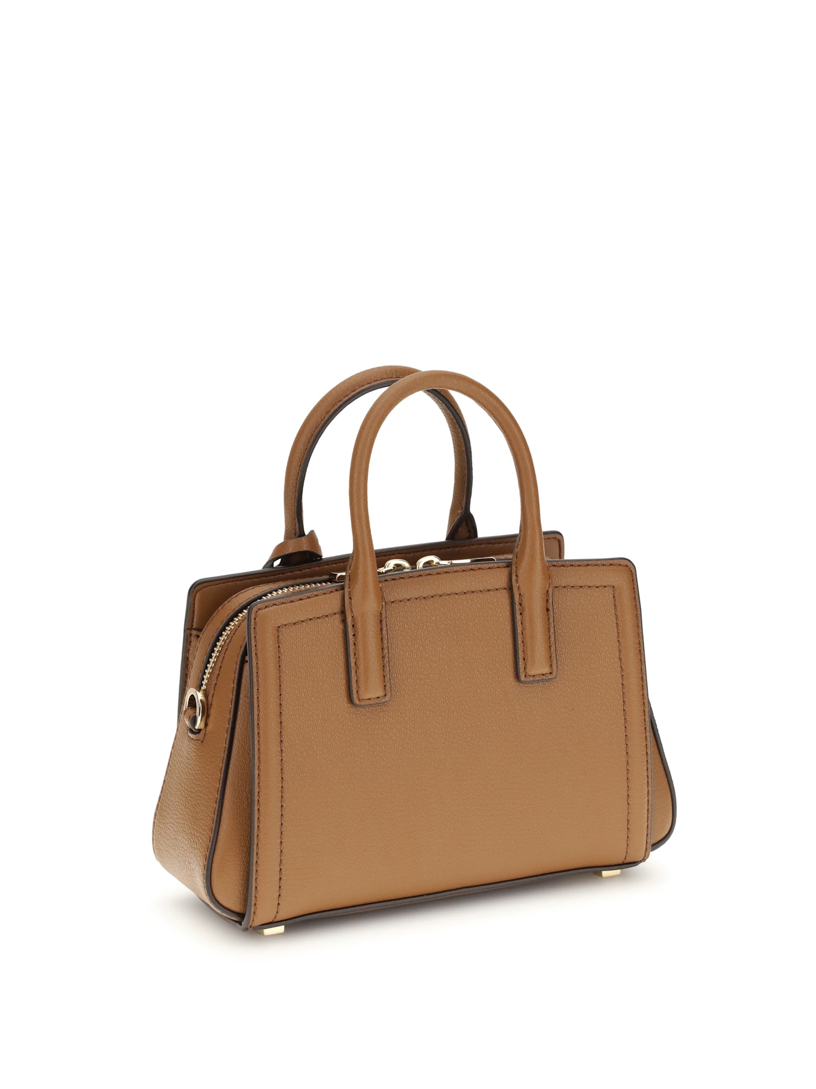 Michael Kors Brown Handbag With Metallic Lettering Logo And Pendant On The Front In Leather Woman In Brown