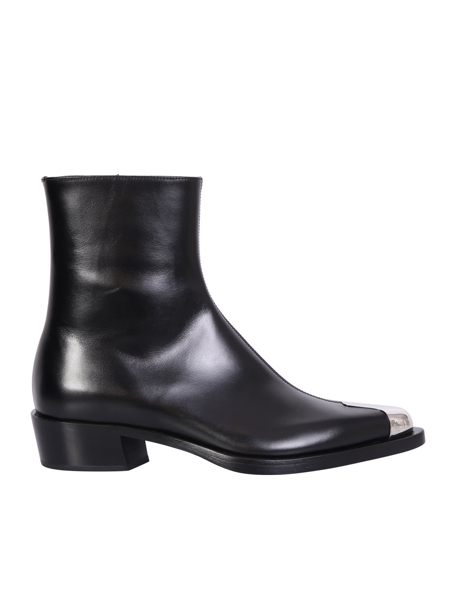 Alexander McQueen Metal Toecap Ankle Boots