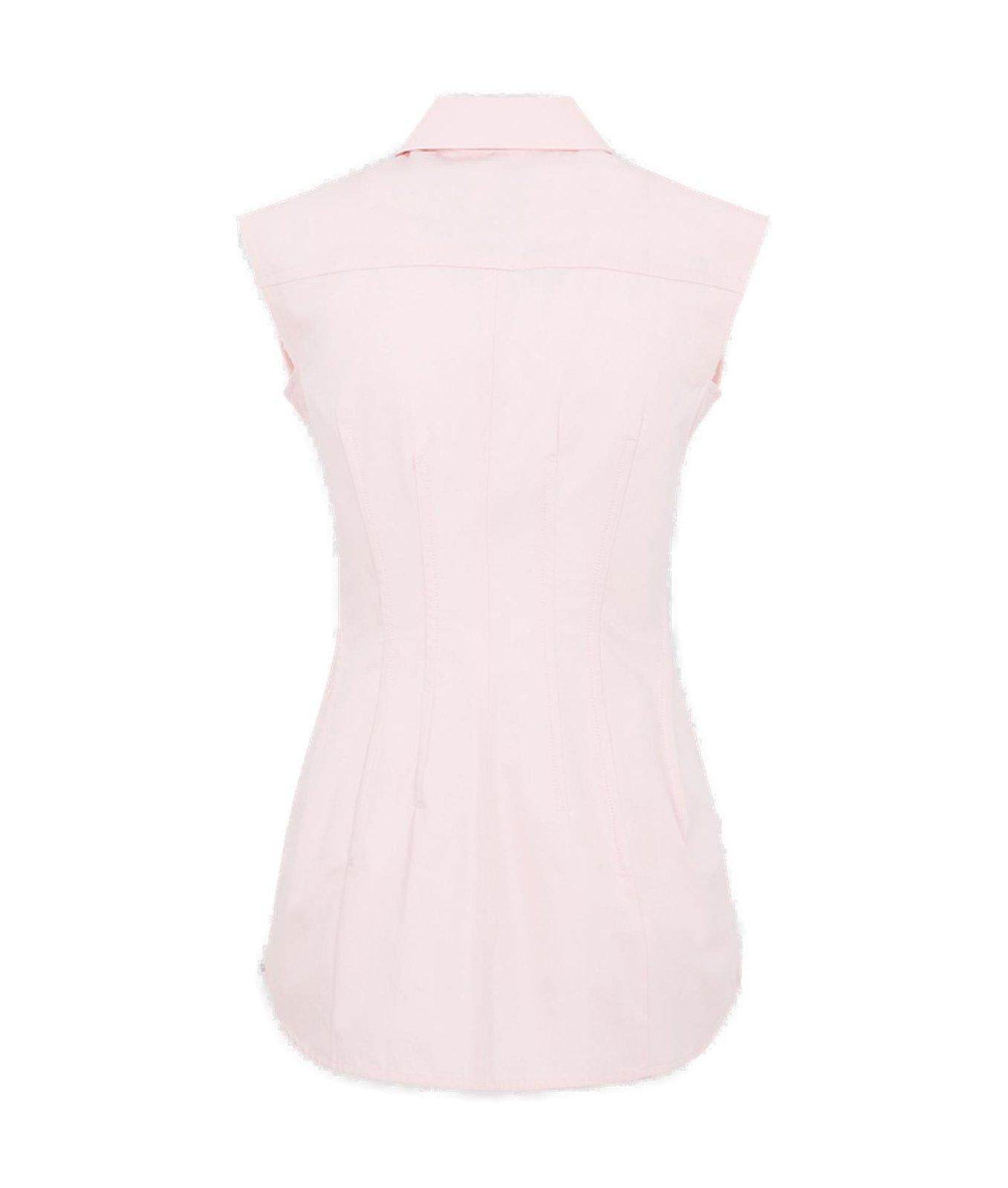 SPORTMAX BUTTONED SLEEVELESS SHIRT 