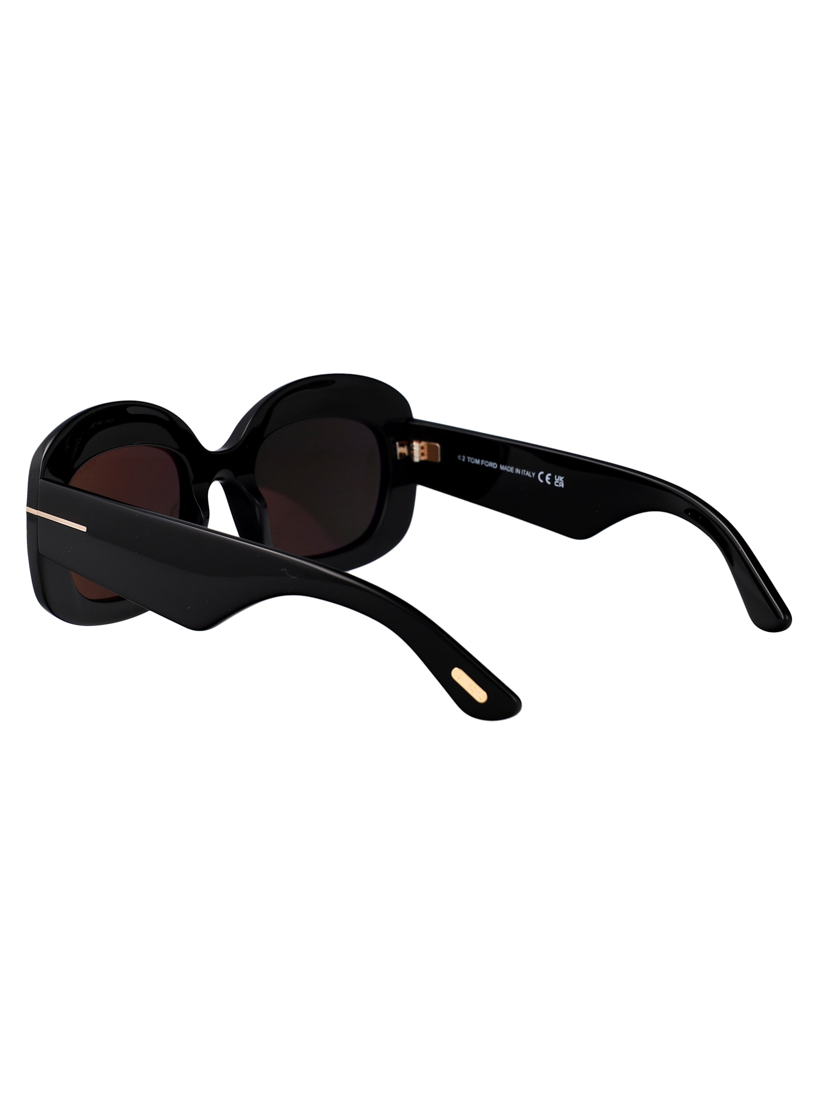 Shop Tom Ford Carmen-02 Sunglasses In Nero Lucido / Fumo
