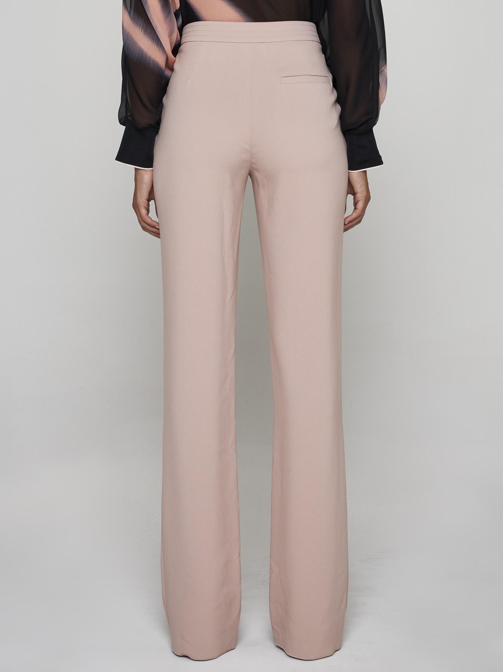 Shop Giorgio Armani Viscose Flared Trousers In Blush Pink