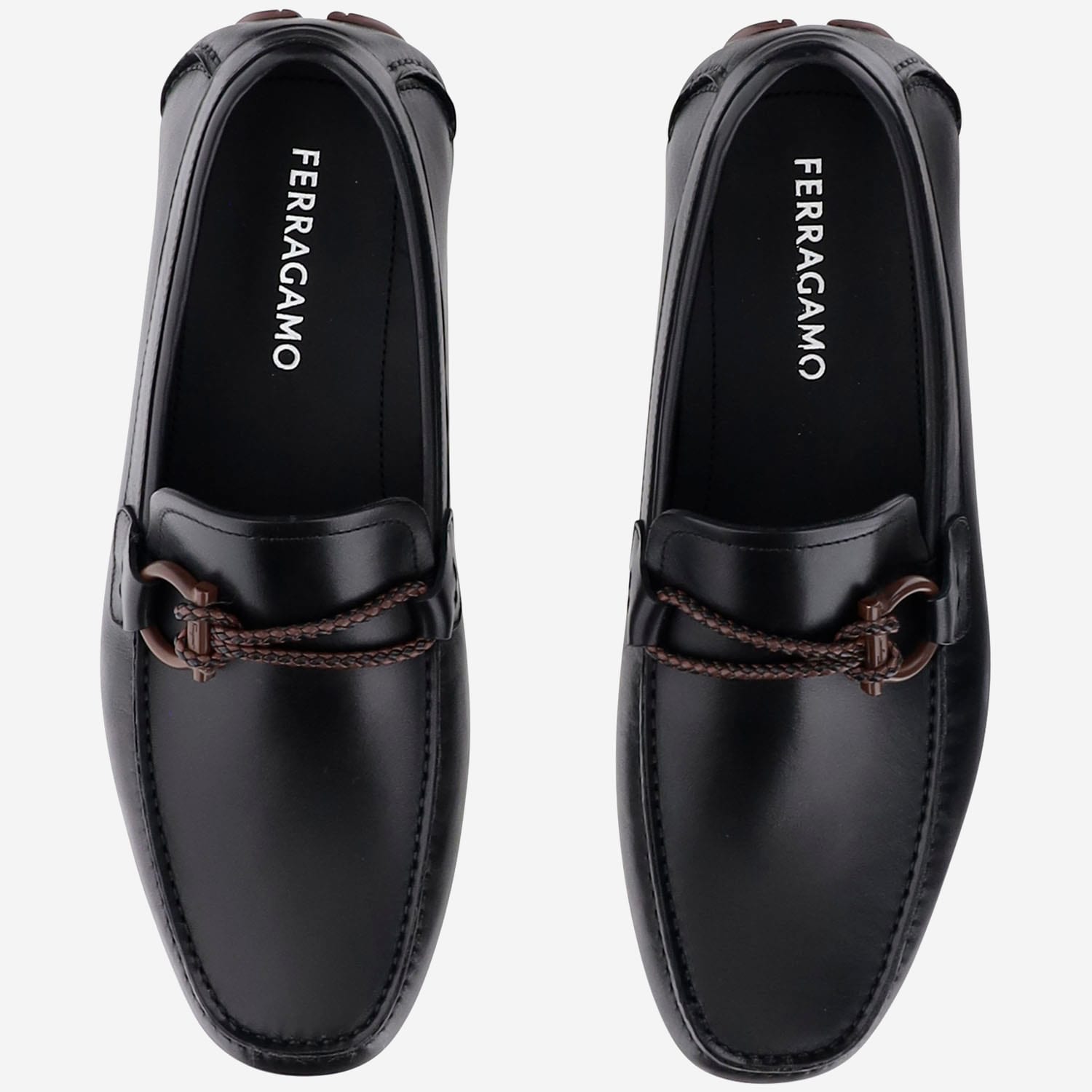 Ferragamo Gancini-detail Leather Loafers