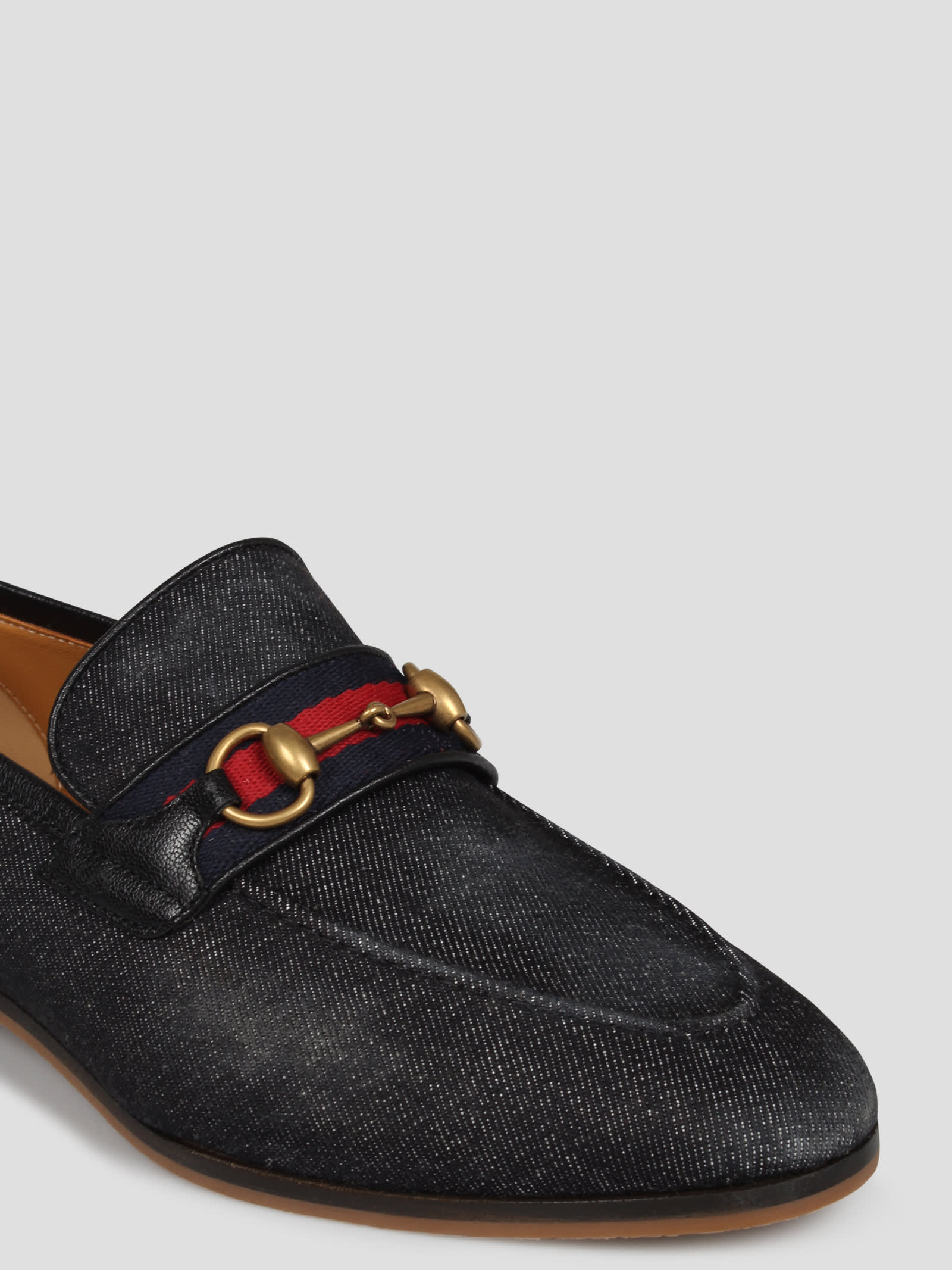 Shop Gucci Horsebit Loafers In Blue