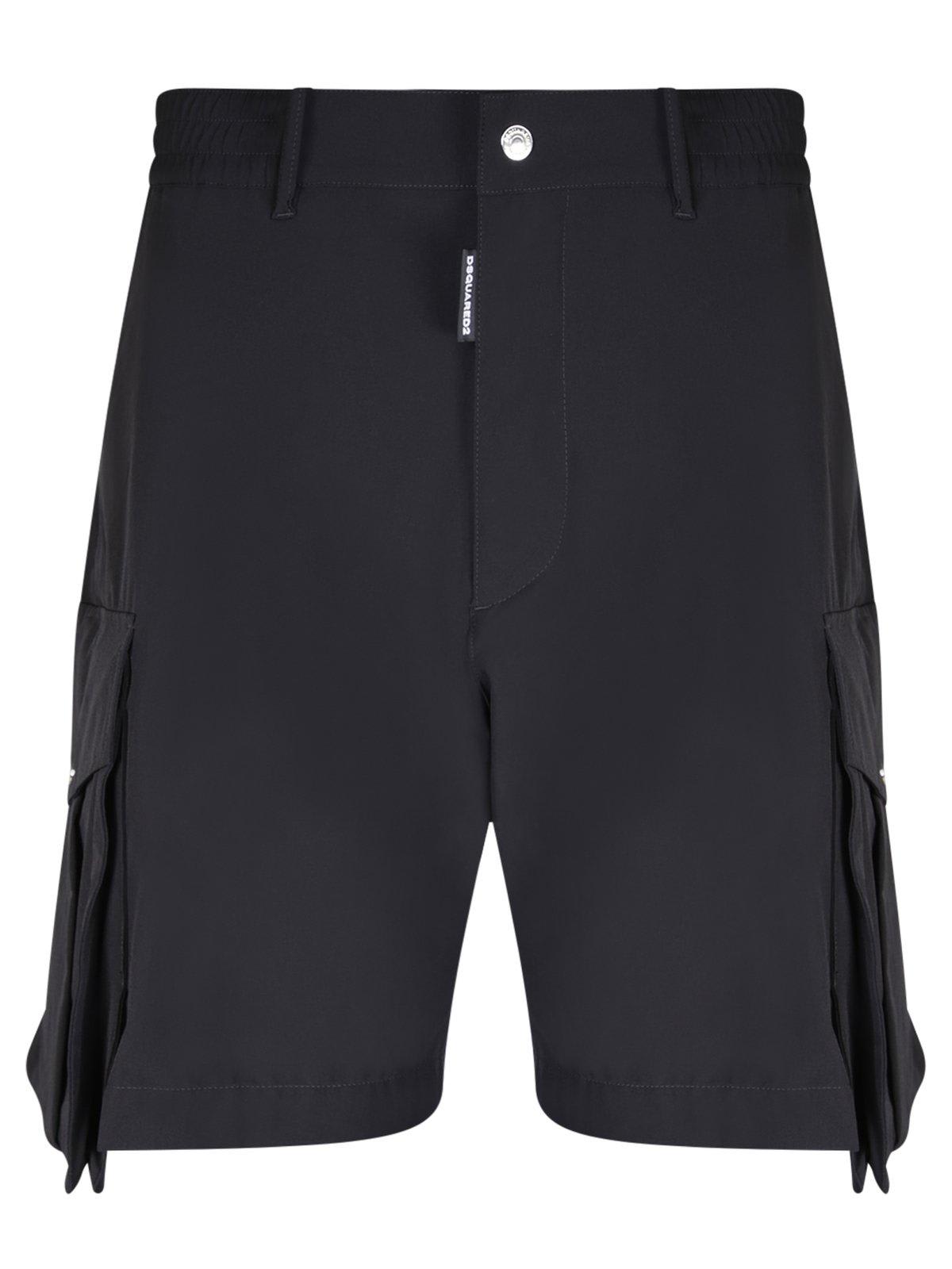 Shop Dsquared2 Elasticated-waistband Knee-length Cargo Shorts