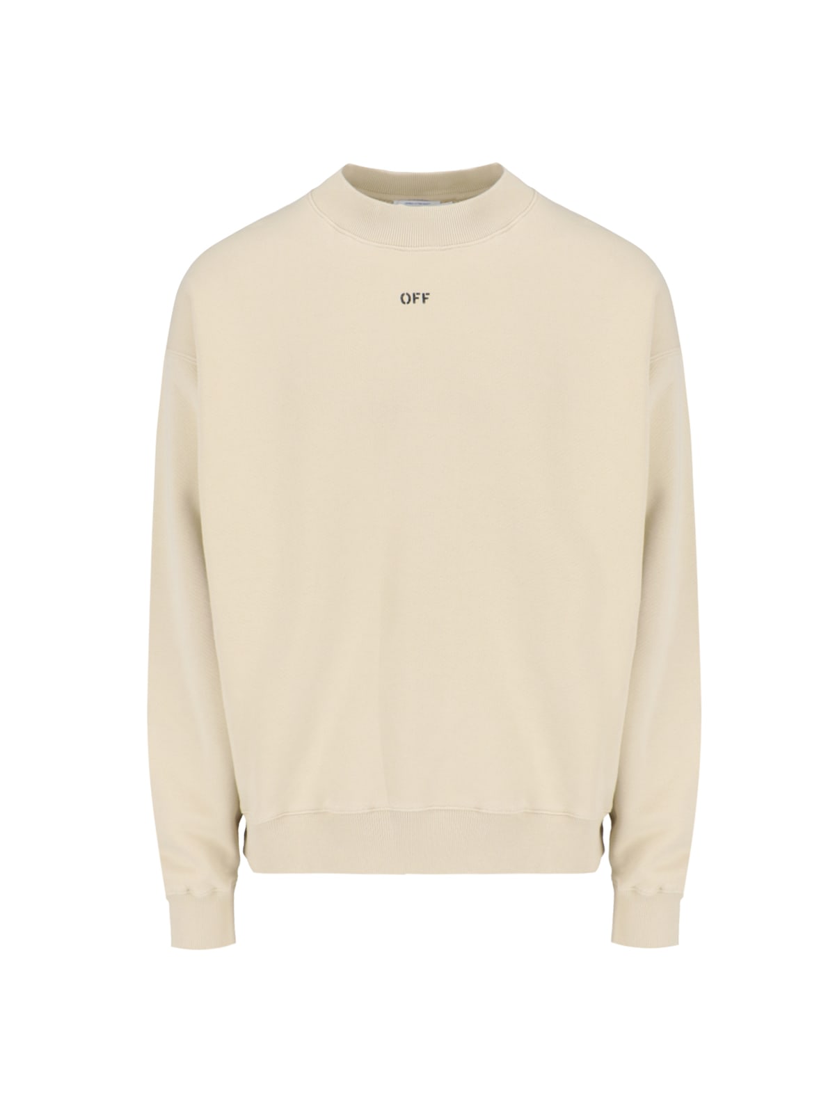 Shop Off-white Logo Crewneck Sweatshirt In Beige