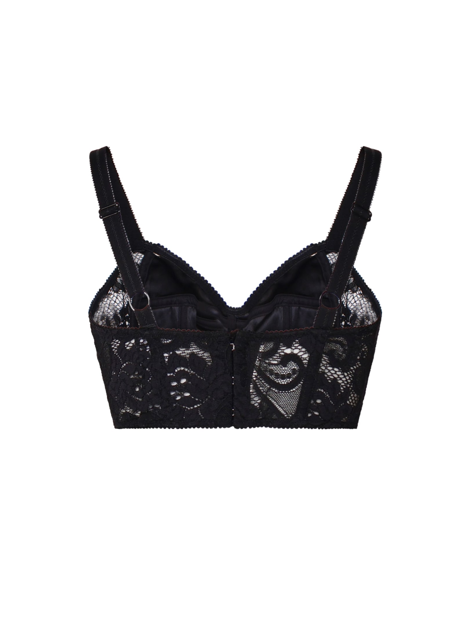 Shop Dolce & Gabbana Shiny Satin Bra Top In Black