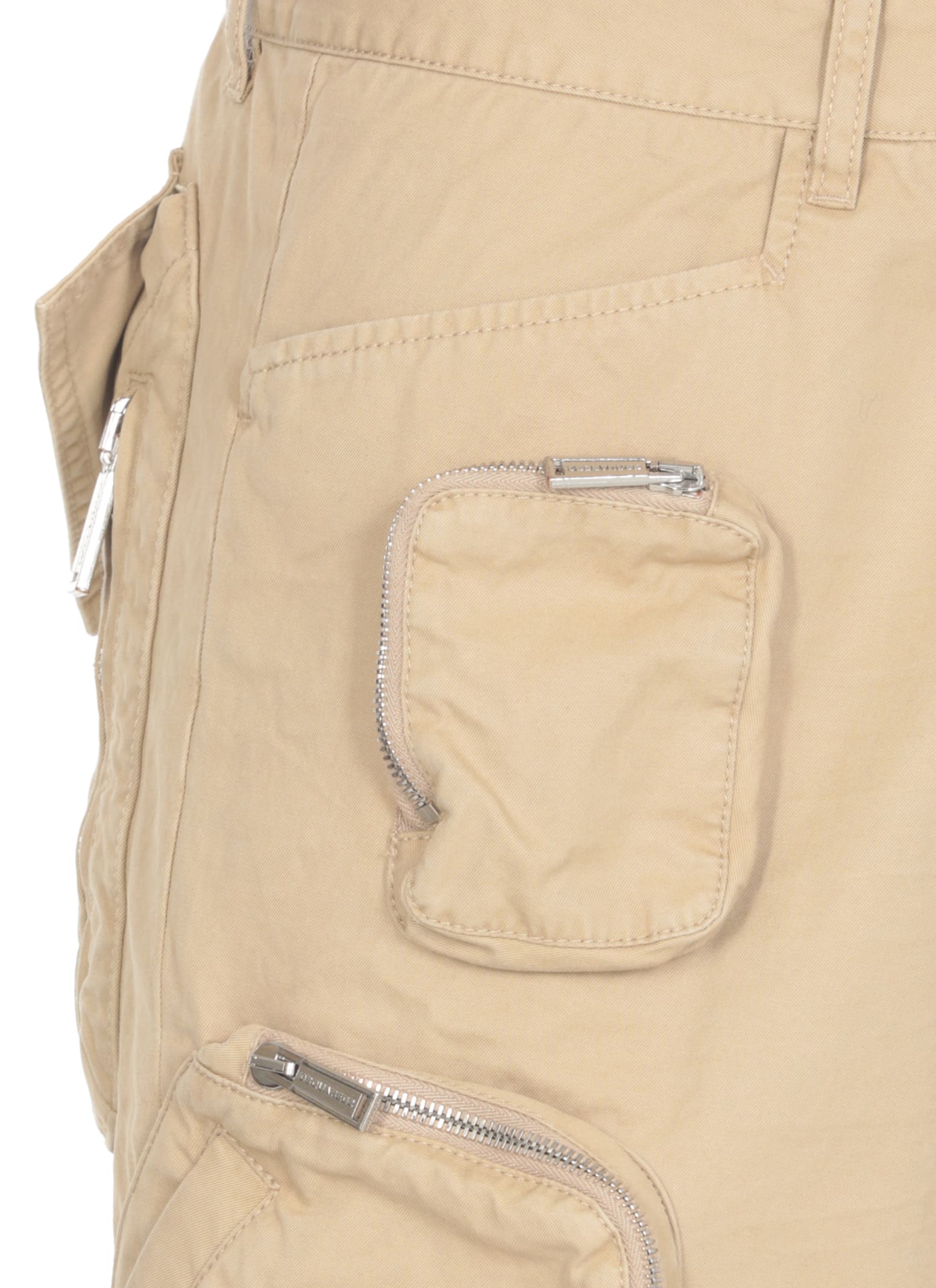 Shop Dsquared2 Cotton Cargo Pants In Beige