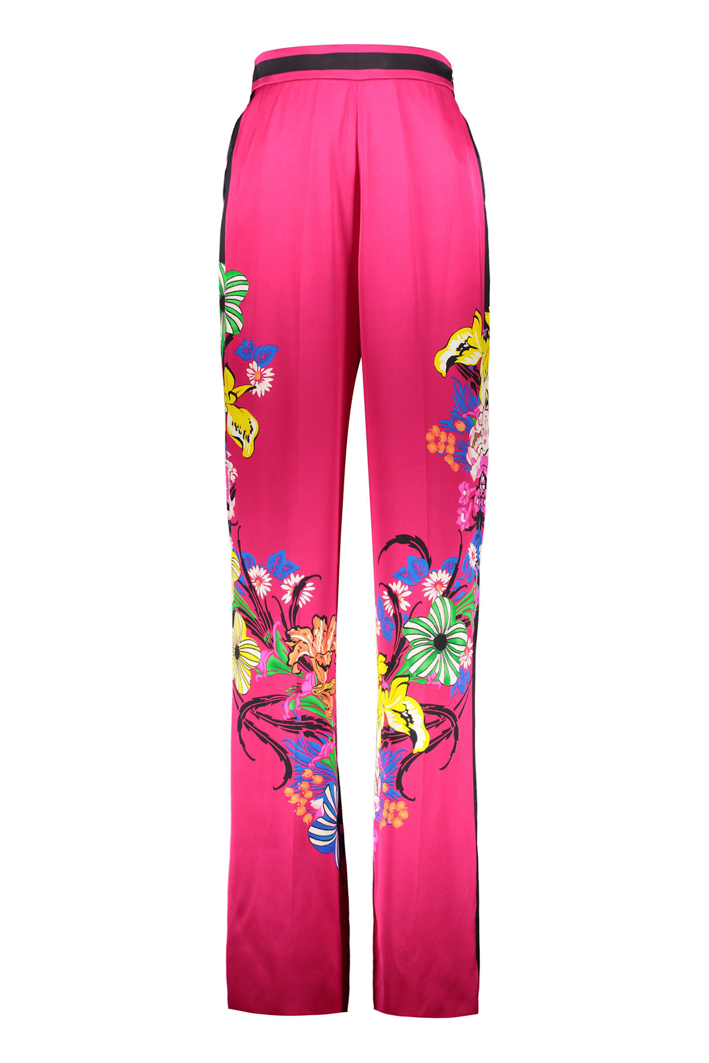 Shop Etro Viscose Trousers In Fuchsia