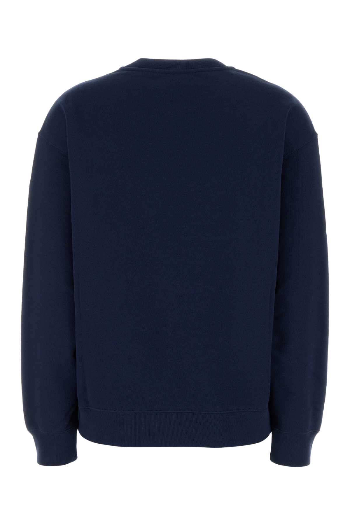 Jil Sander Navy Blue Cotton Sweatshirt In Blue