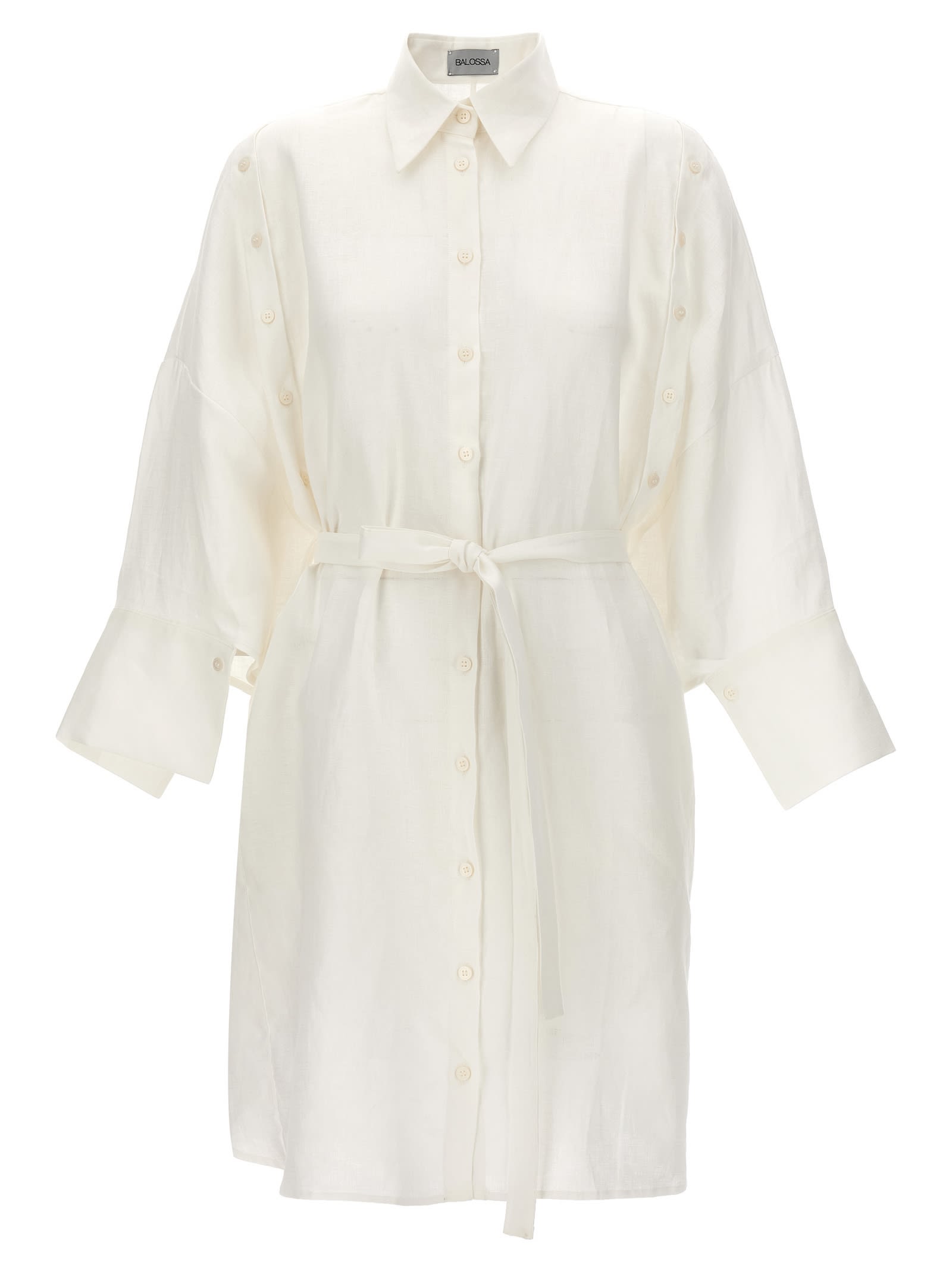 Shop Balossa Honami Shirt Dress In White