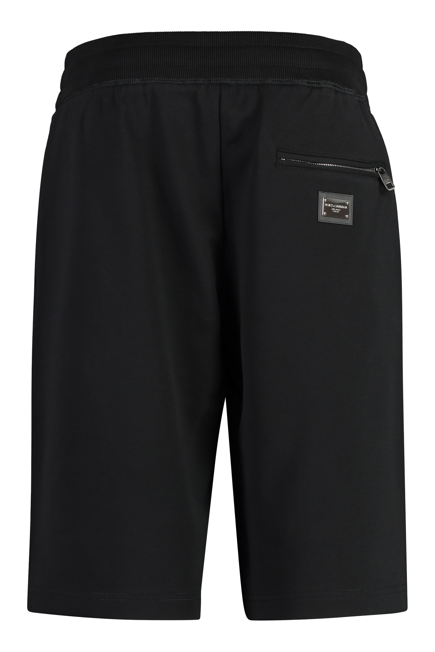 Shop Dolce & Gabbana Cotton Bermuda Shorts In Black