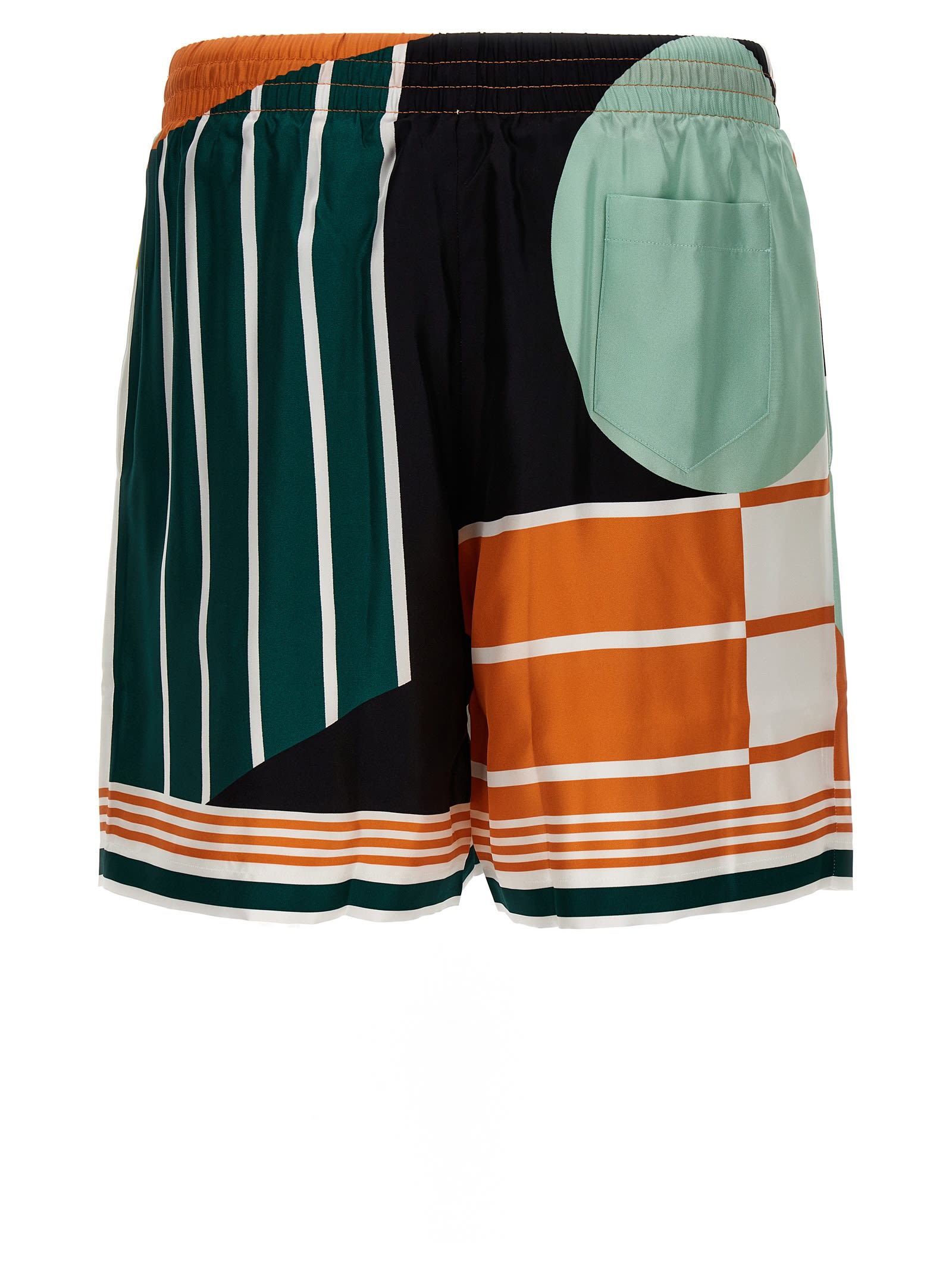 Shop Casablanca Court Abstrait Bermuda Shorts In Multicolour