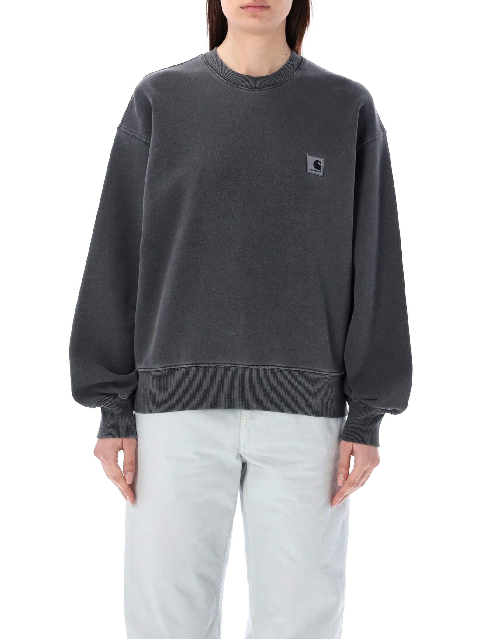 Shop Carhartt Nelson Sweatshirt In Charcoal Black
