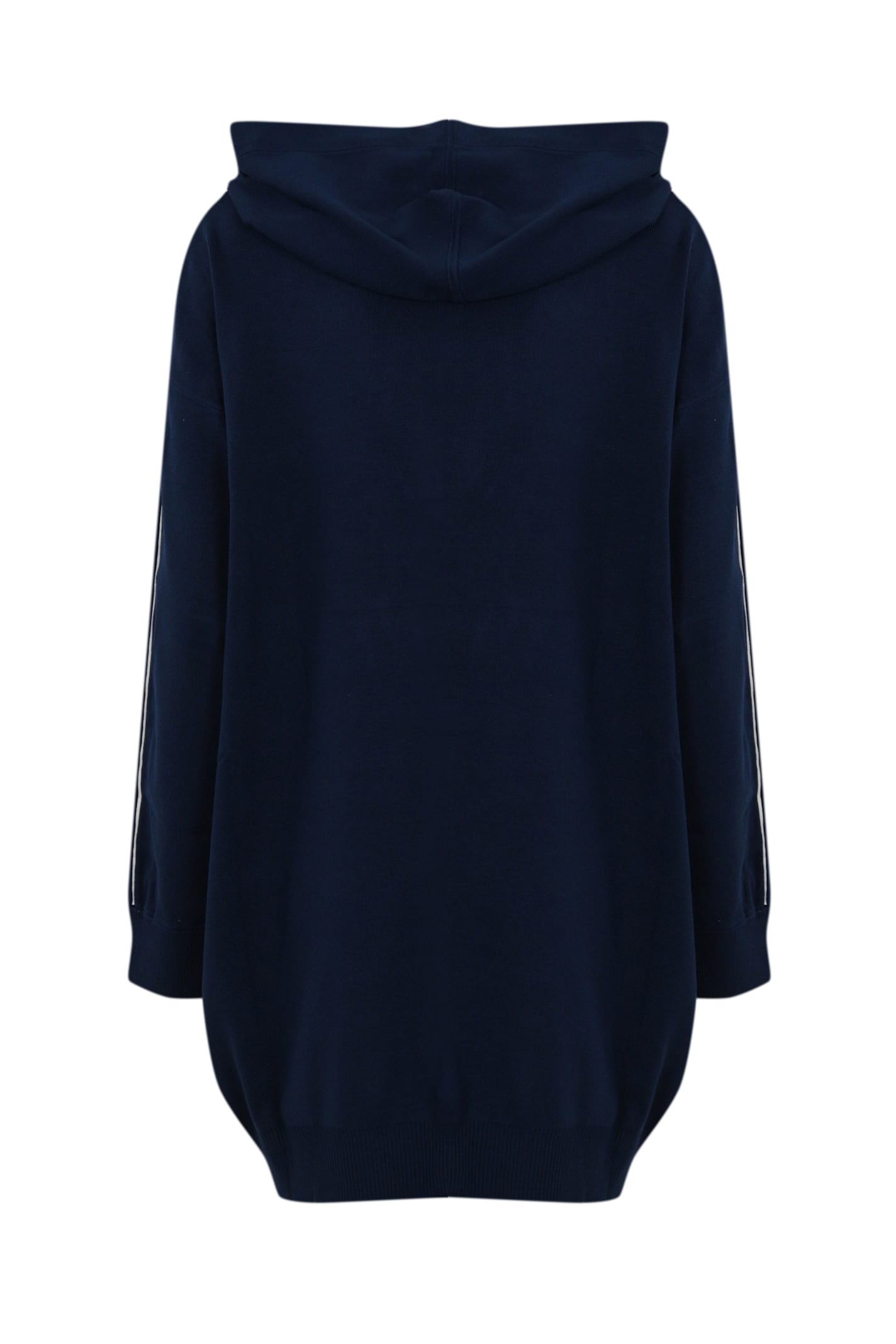 Elisabetta Franchi Viscose Fleece Dress With Contrasting Bands In Blue