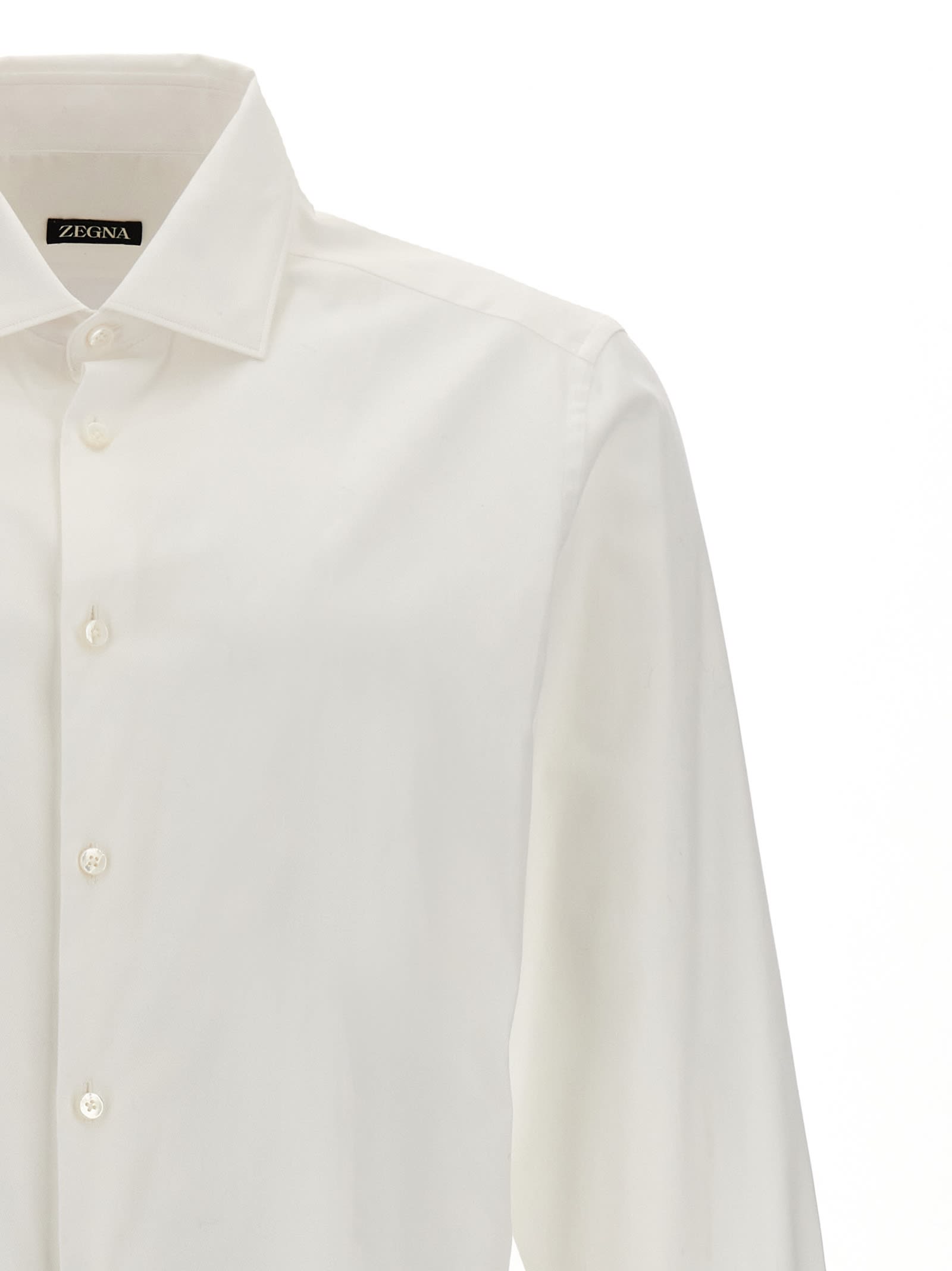 Shop Zegna Stretch Poplin Shirt In White