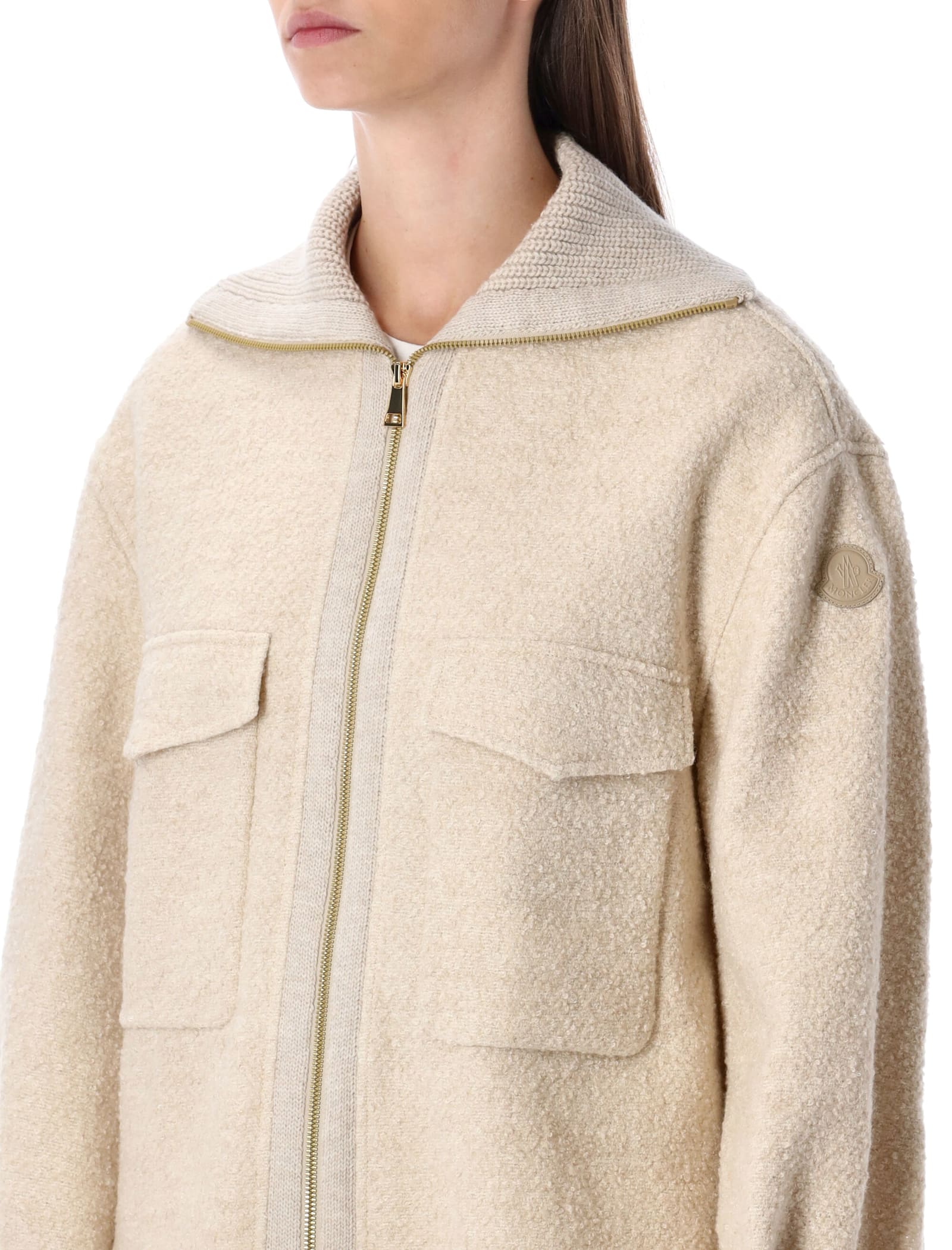 Moncler Jacke Aus Einem Wollgemisch In Neutral