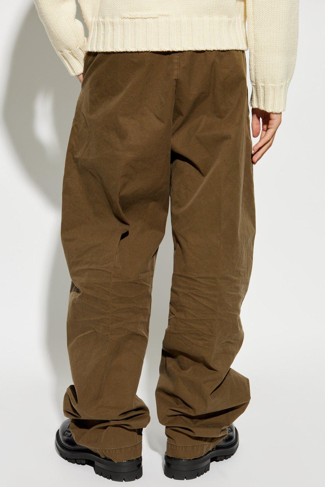 Shop Dsquared2 Distressed Straight-leg Pants In Military Green