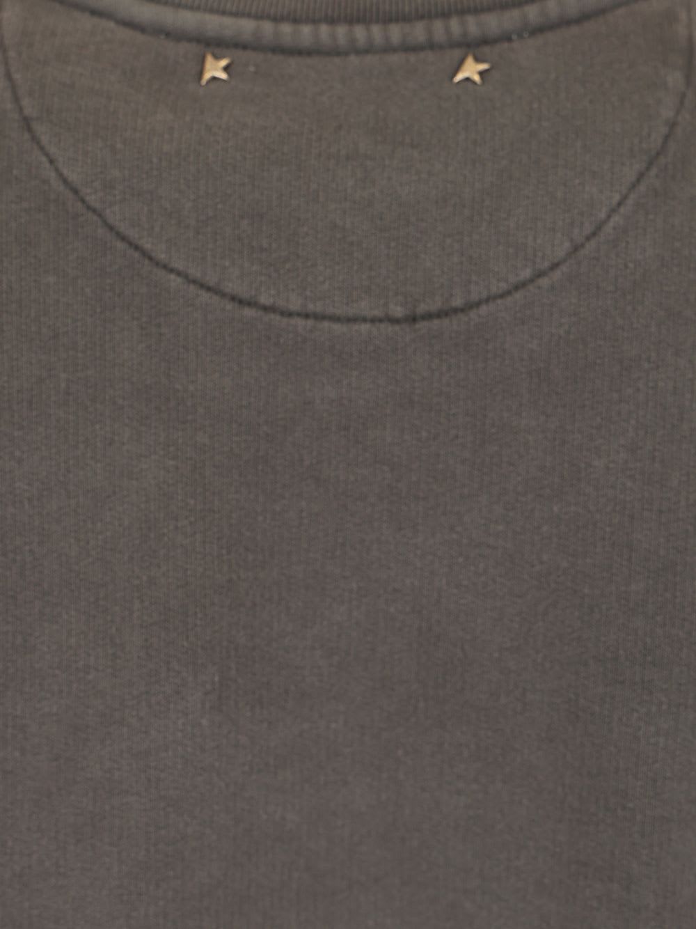 Golden Goose Golden M S Regular Sweatshirt Distressed Cotton Jersey With Logo Clothing In Gray