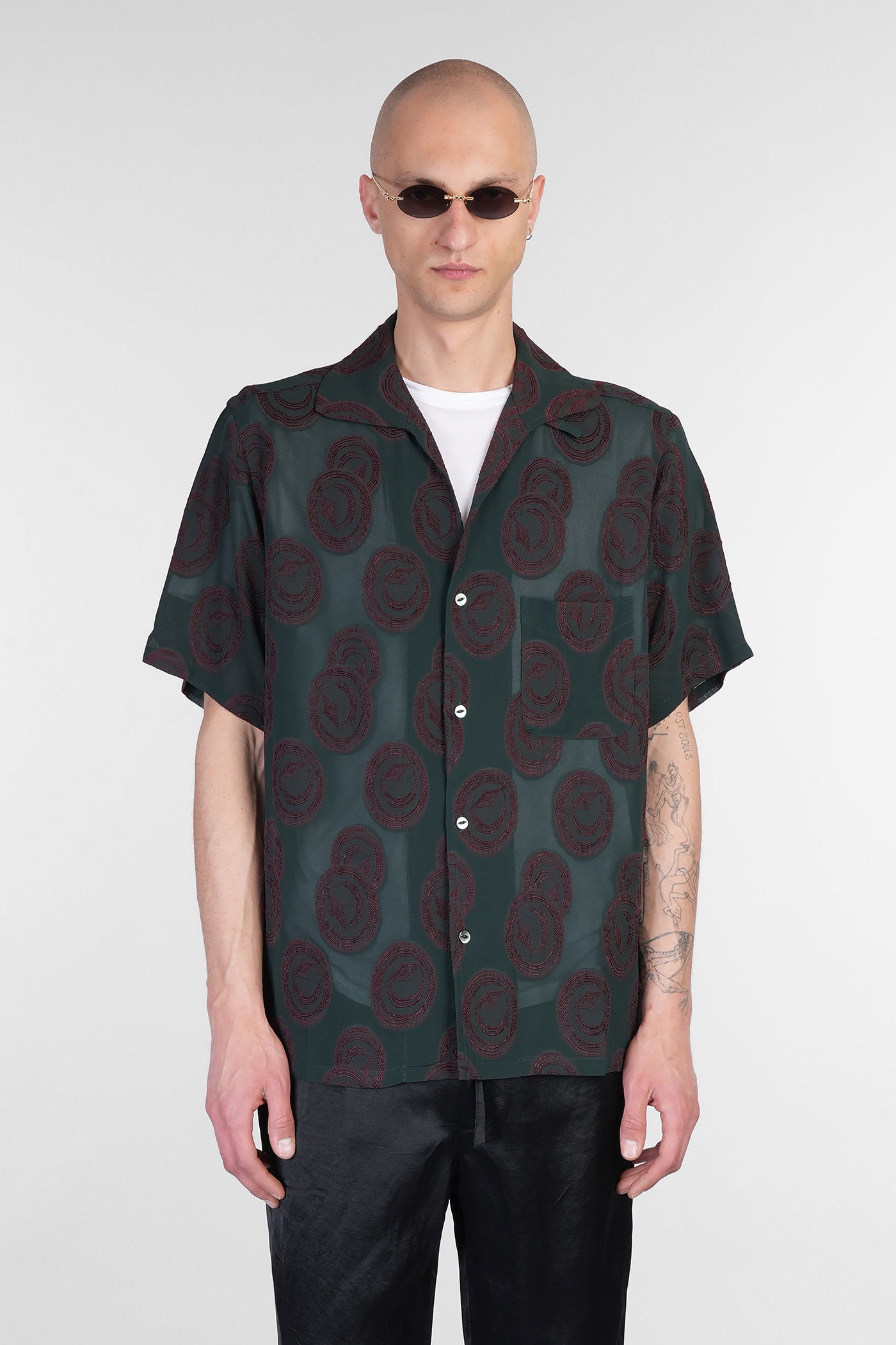 Shirt In Green Rayon