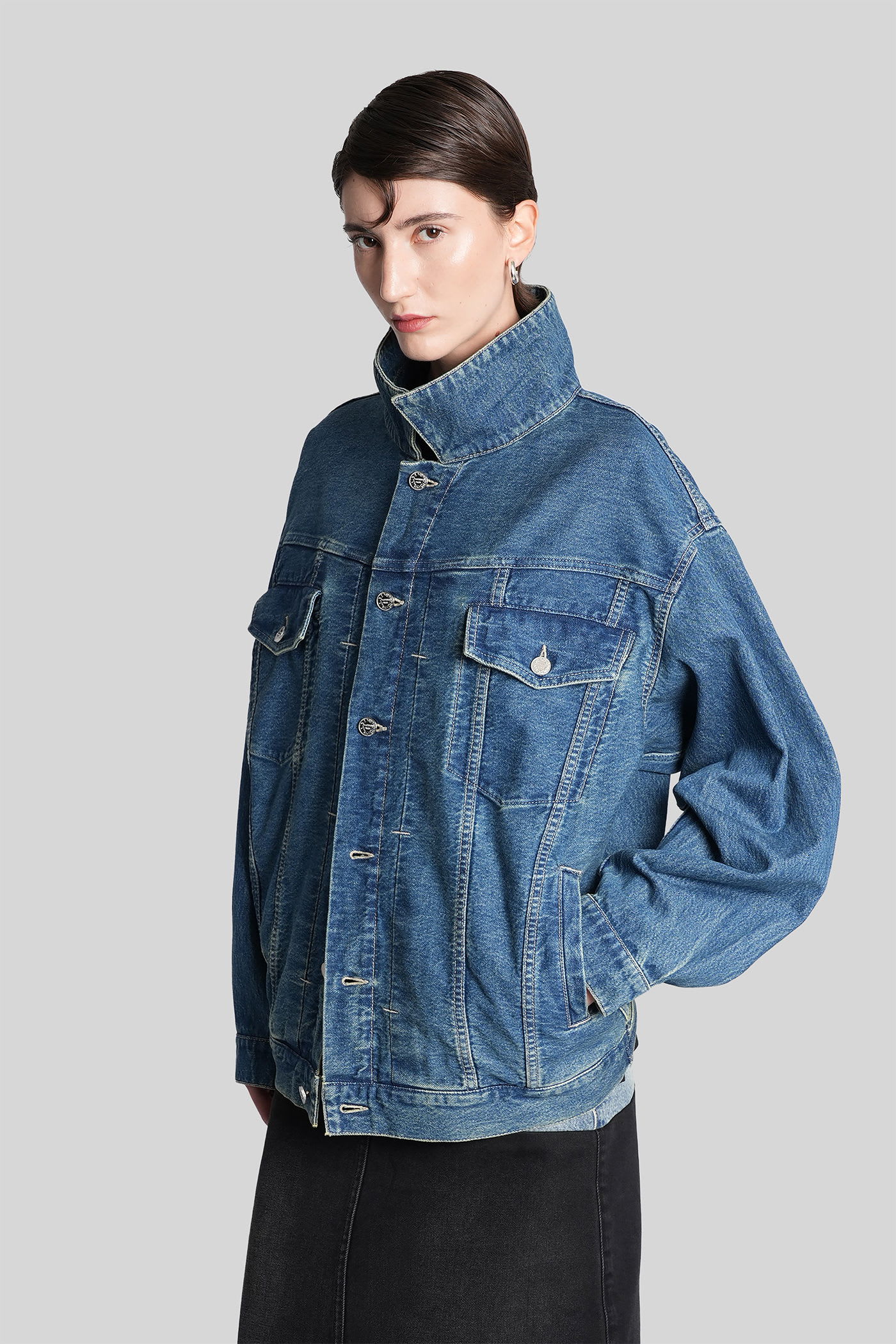 Vetements Denim Jackets In Blue Cotton In Blue