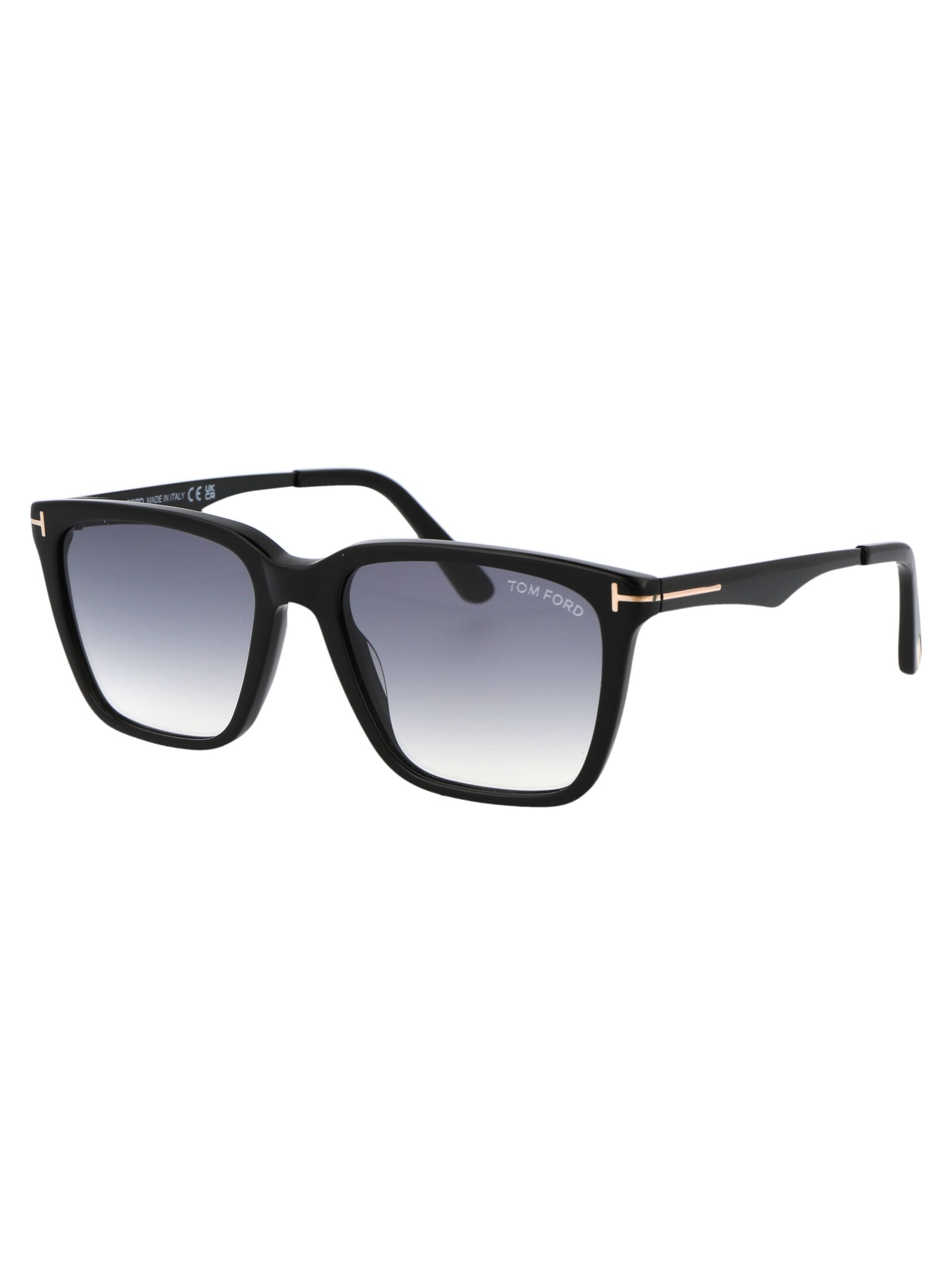 Shop Tom Ford Garrett Sunglasses In 01b Nero Lucido / Fumo Grad