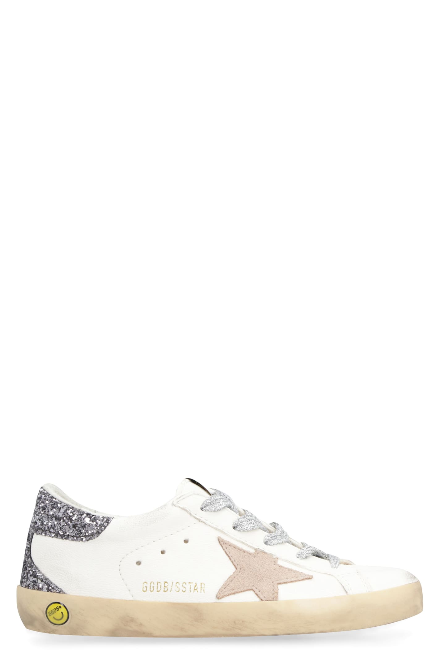 Golden Goose Kids' Super-star Leather Sneakers In White