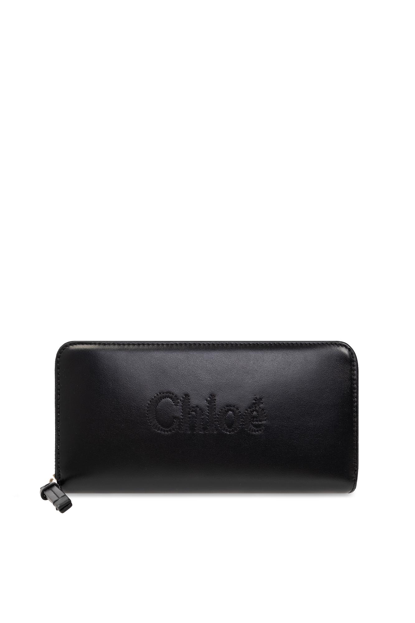 Chloé Leather Wallet With Logo In Black