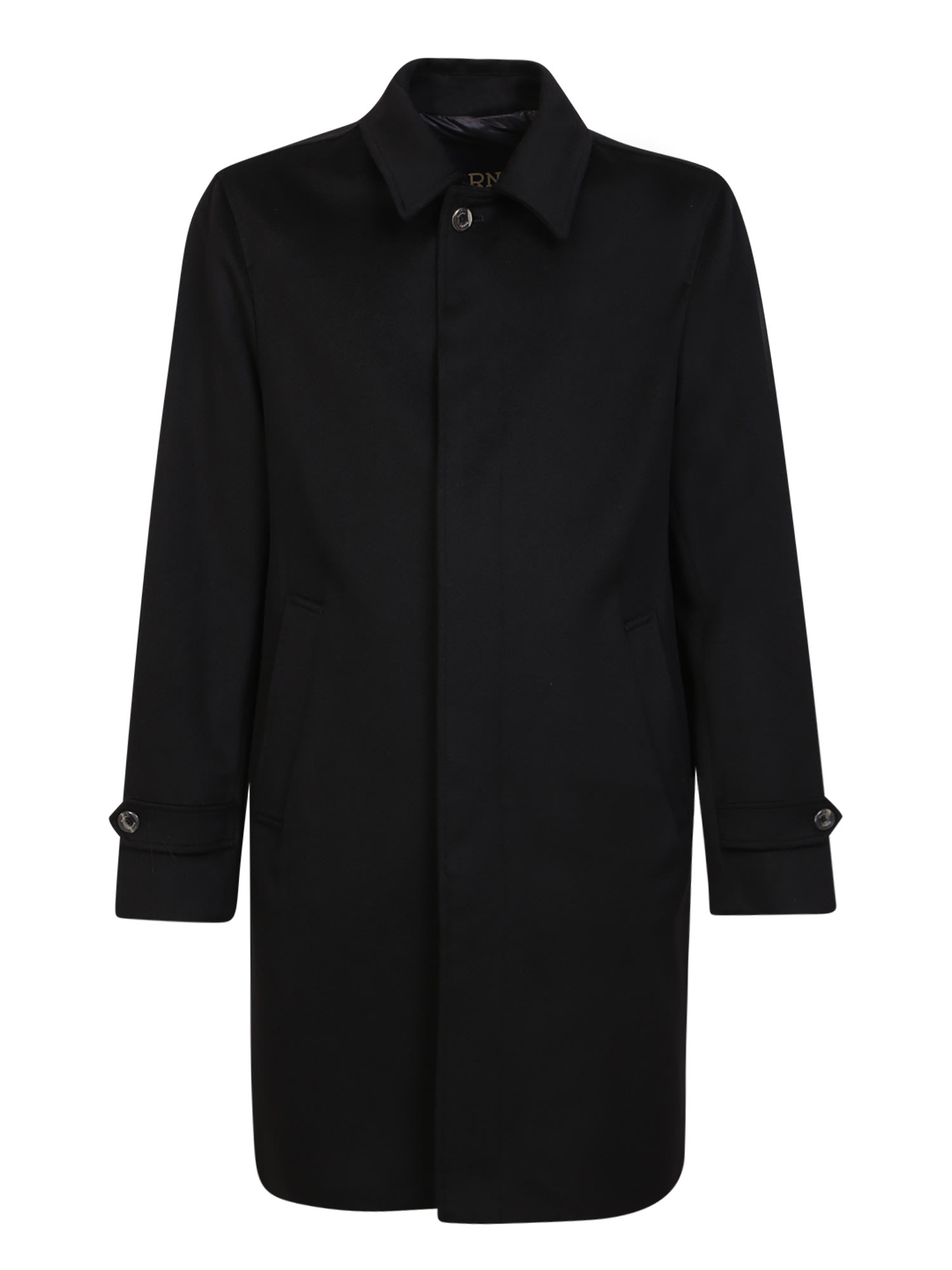 Herno Wool Blend Coat In Black