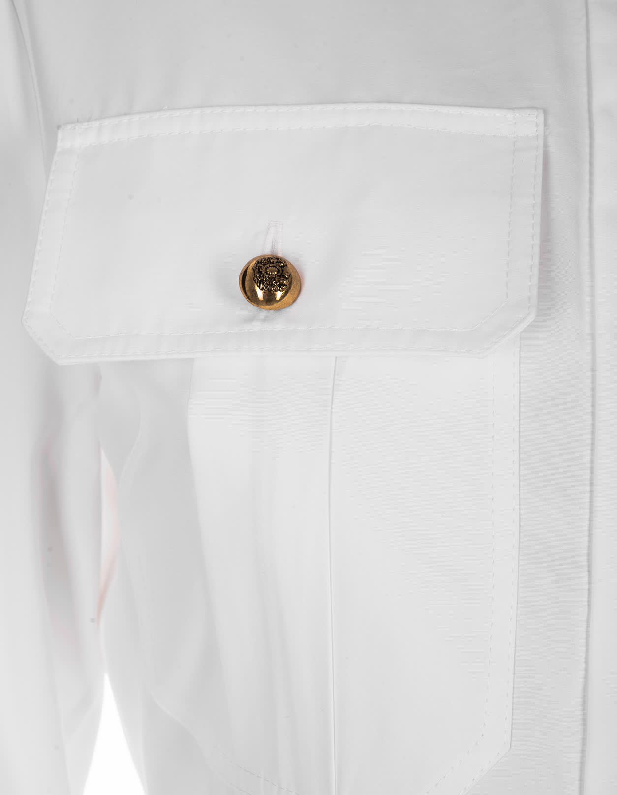 Shop Alexander Mcqueen Cutaway Military Shirt In Optic White