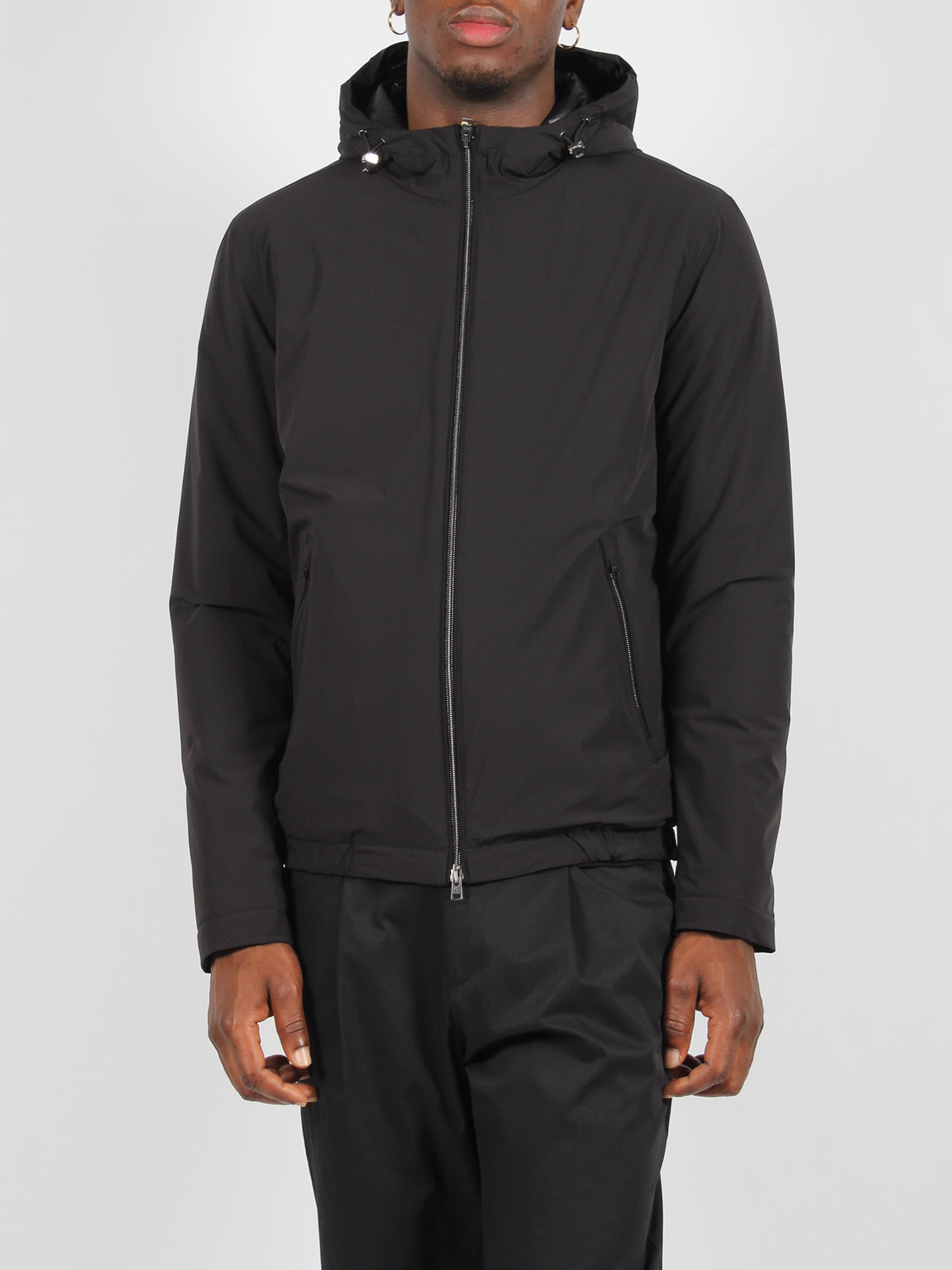 Shop Herno Nylon Bomber Jacket In Black