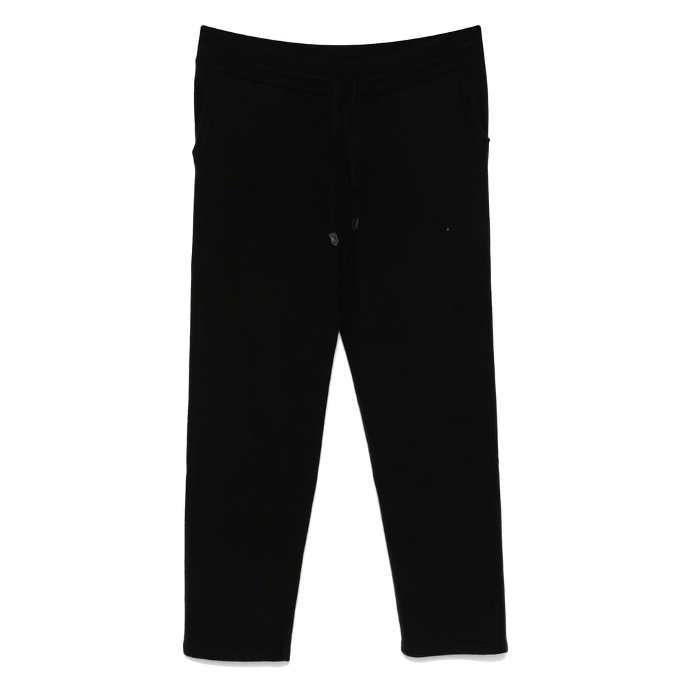 Canali Wool-blend Straight-leg Trousers In Black