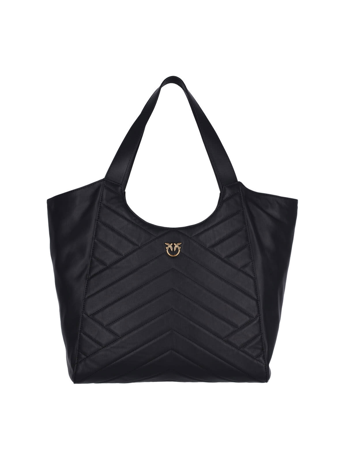 Pinko Logo Tote Bag In Black