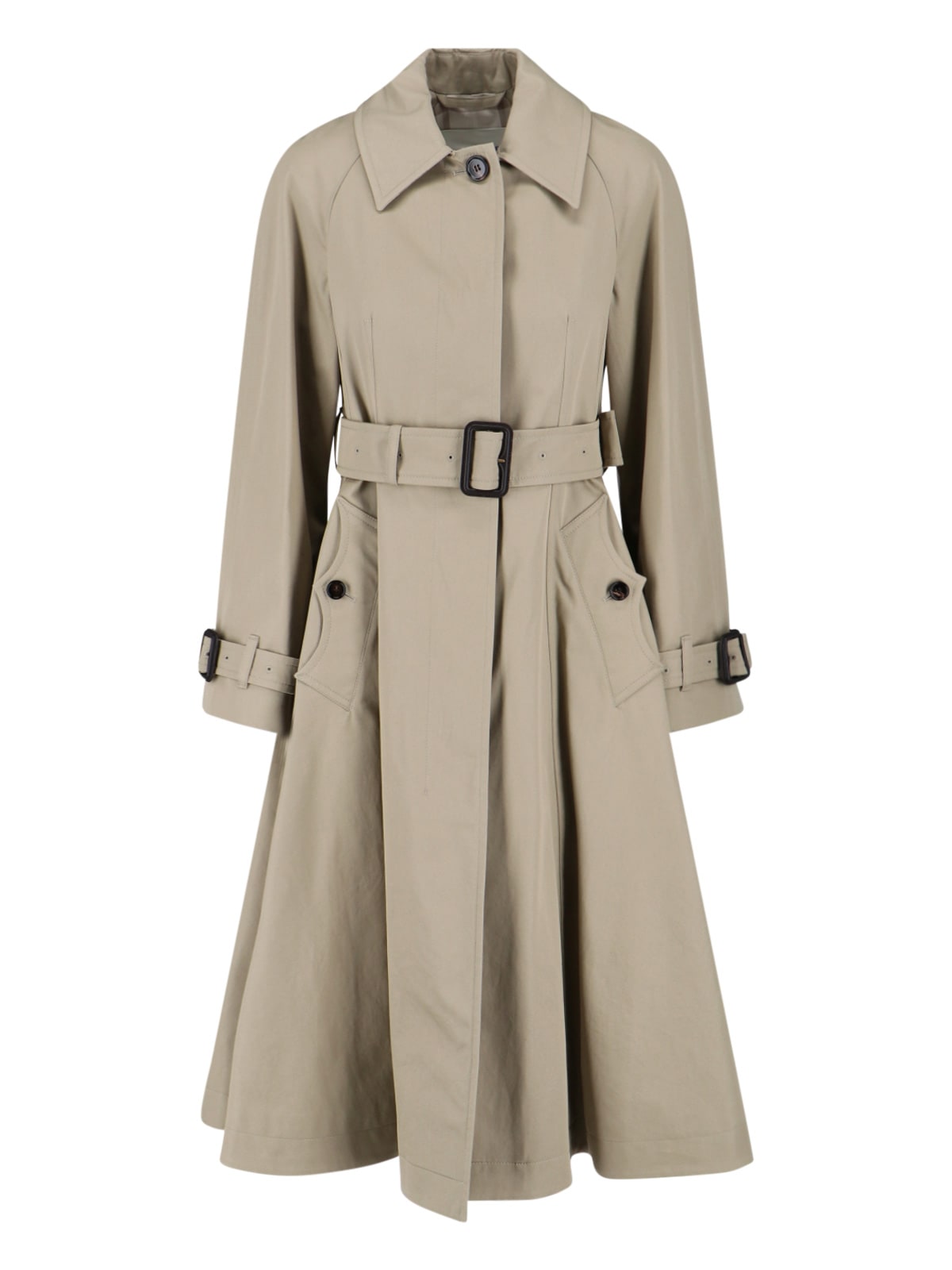 Burberry Cotton Trench Coat Adjustable Waistband In White