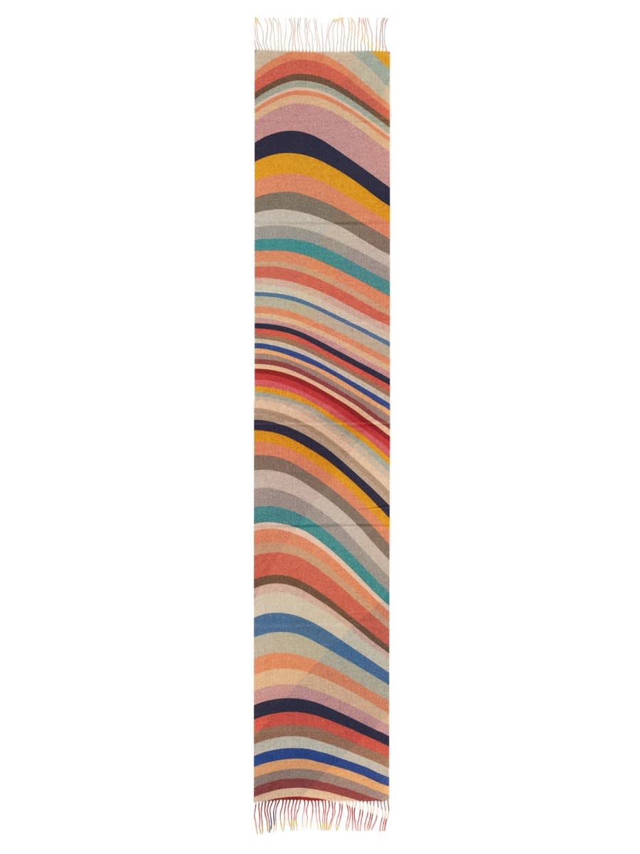 Shop Paul Smith Wool And Cashmere Scarf In Multicolour