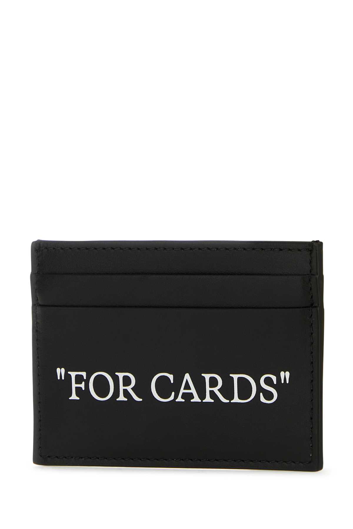 Off-white Black Leather Card Holder In 1001