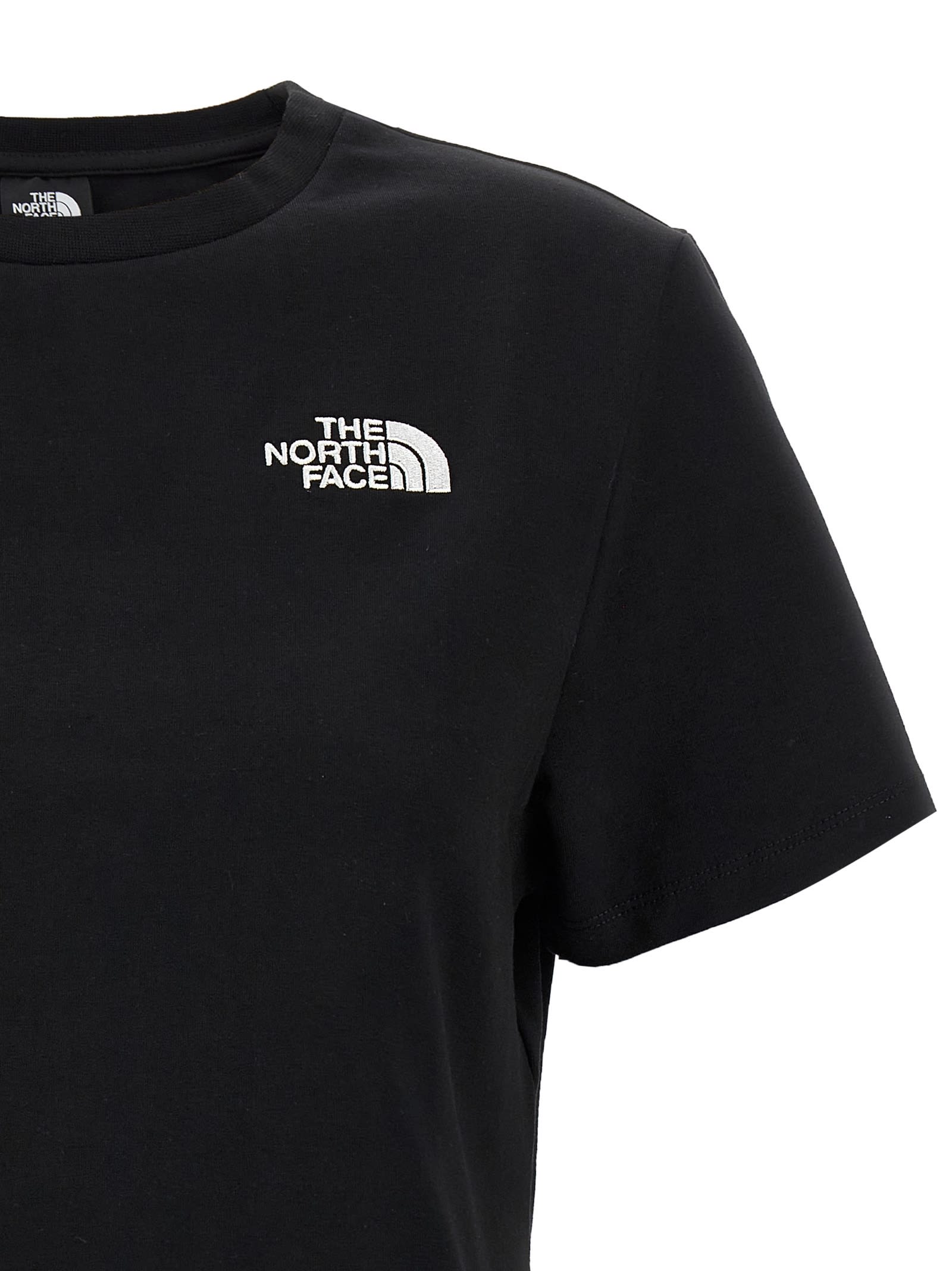 The North Face Embroidered Logo Crop T-shirt In Black