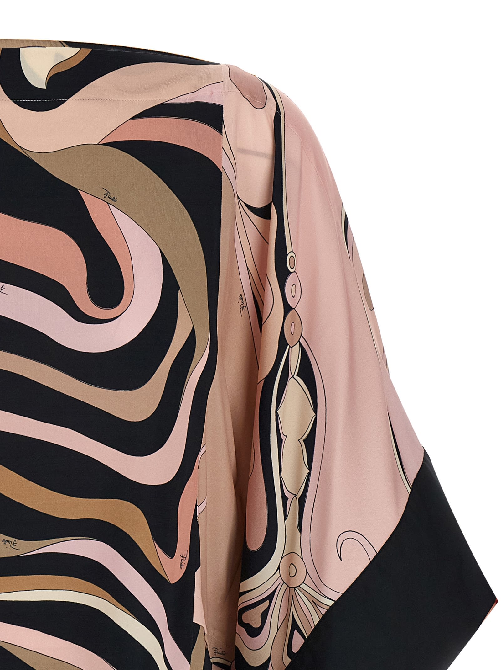 Pucci Print Stretch Viscose Cape In Neronude