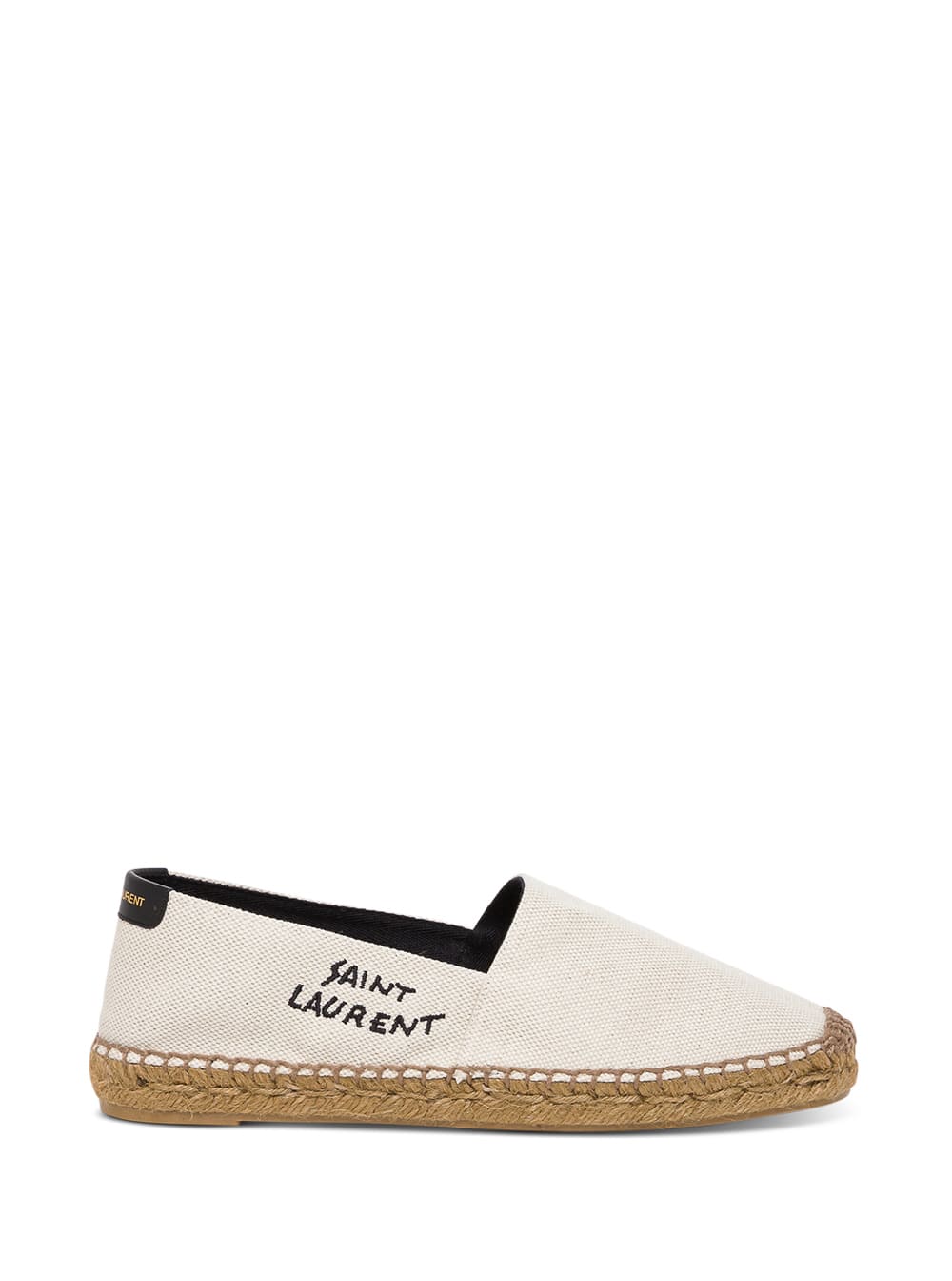 Shop Saint Laurent Espadrilles In White Canvas With Logo In Beige