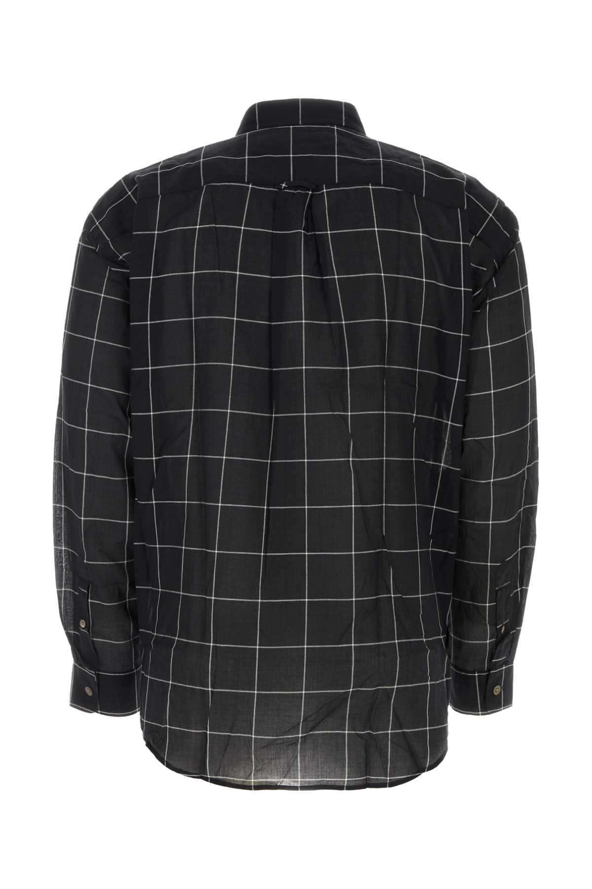 Stussy Embroidered Cotton Shirt In Blackwindowpane