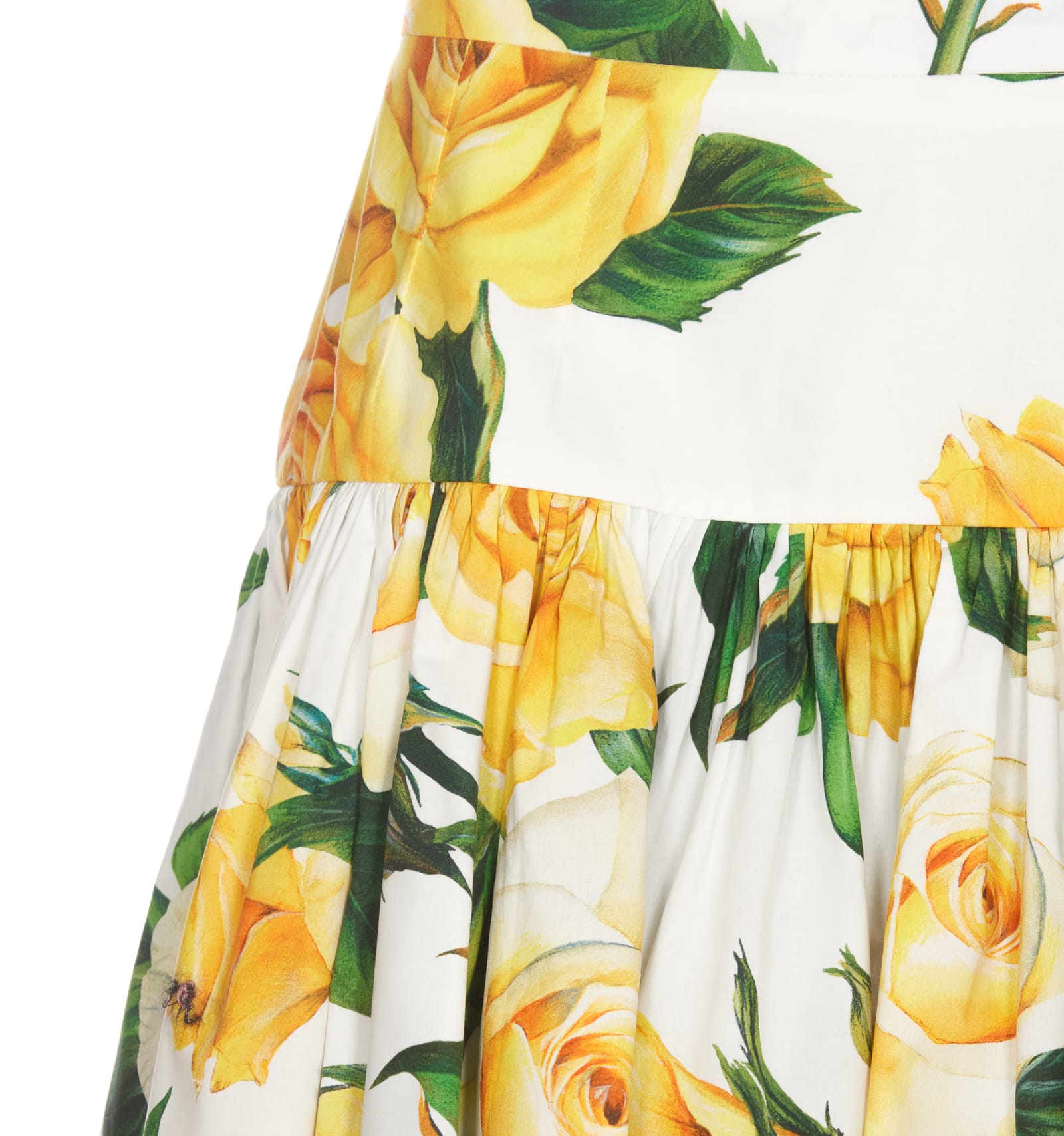 Shop Dolce & Gabbana Printed Roses Miniskirt In Multicolor