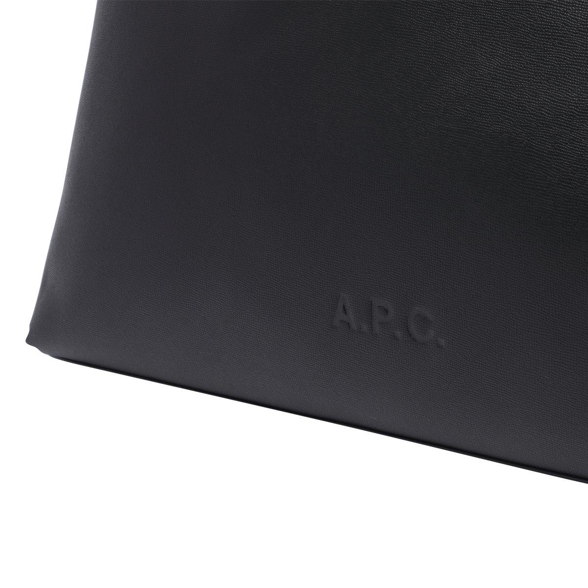 Shop Apc Logo Embossed Large Tote Bag In Black