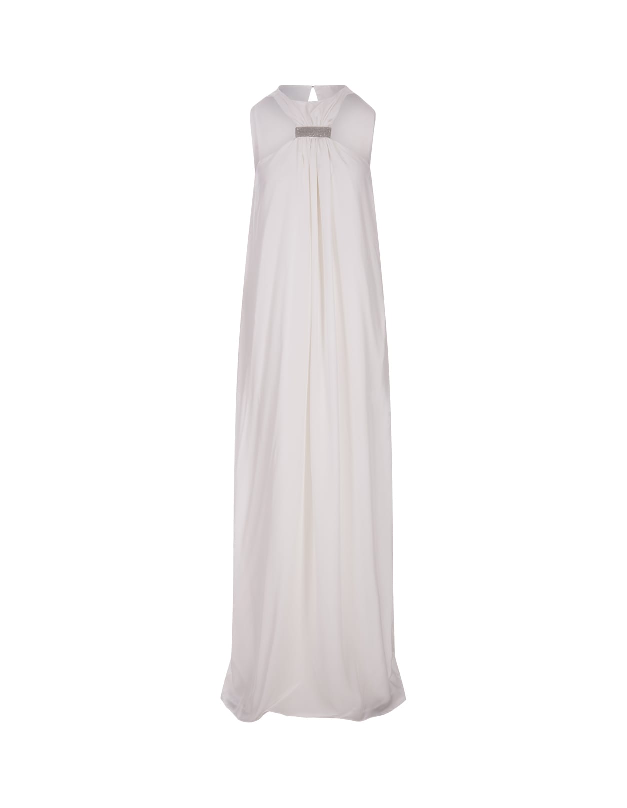 Fabiana Filippi White Cotton Muslin Long Dress
