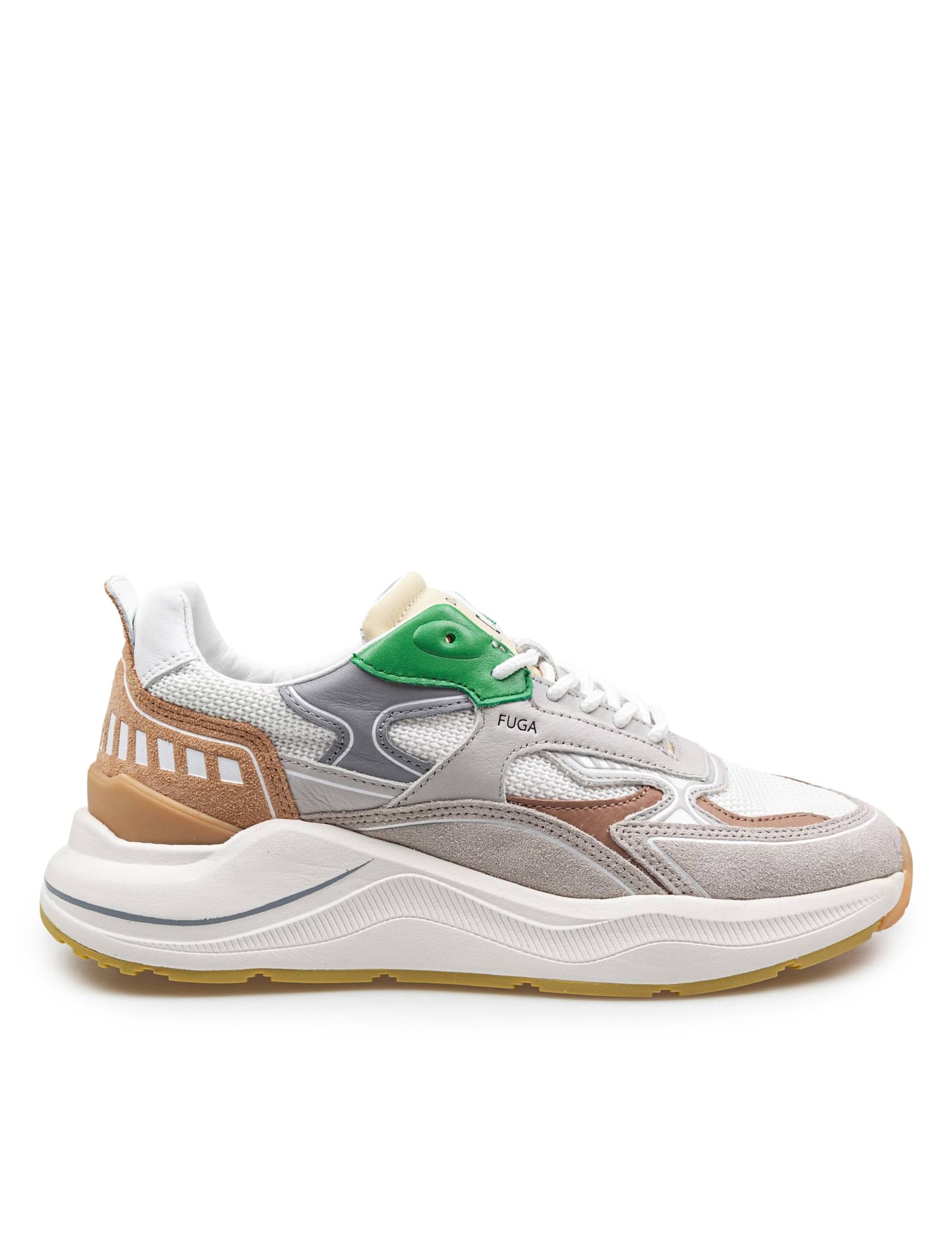 D. A.T. E. D. a.t. e Fuga Sneakers In Fabric And Suede Color White/green