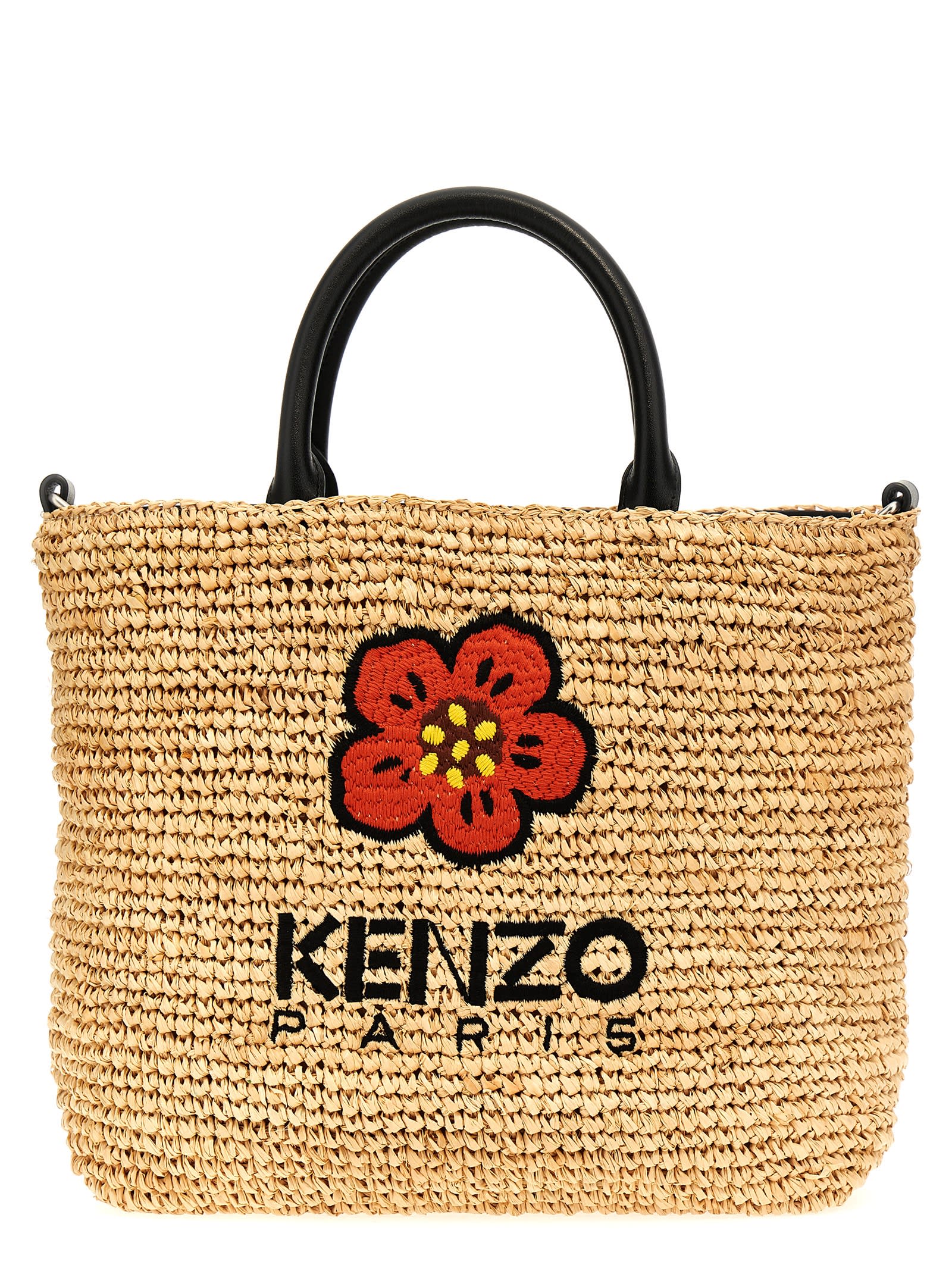 Shop Kenzo Boke Flower Small Shopping Bag In Beige