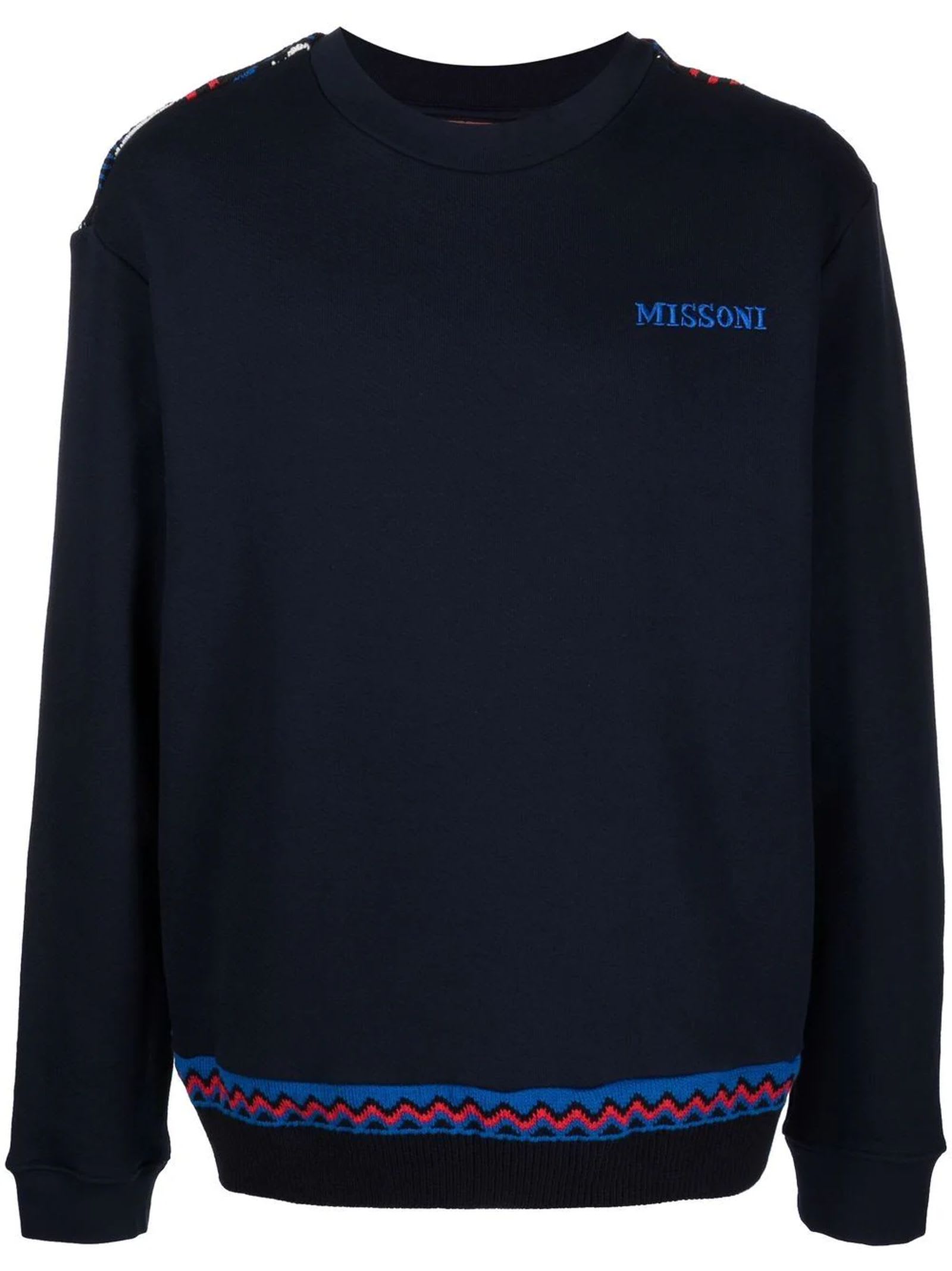 Missoni Navy Blue Cotton Sweatshirt