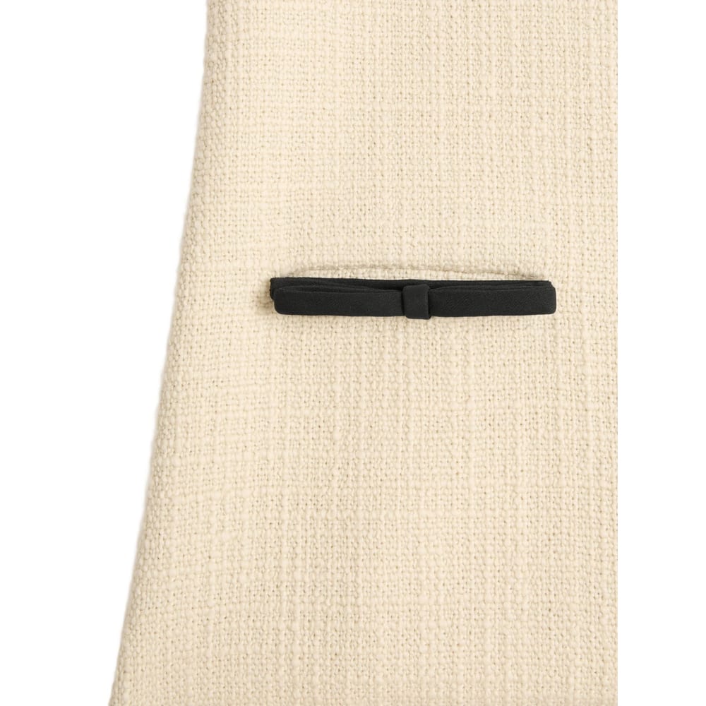 Valentino Bow Detail Virgin Wool Blend Tweed Minidress In Neutral